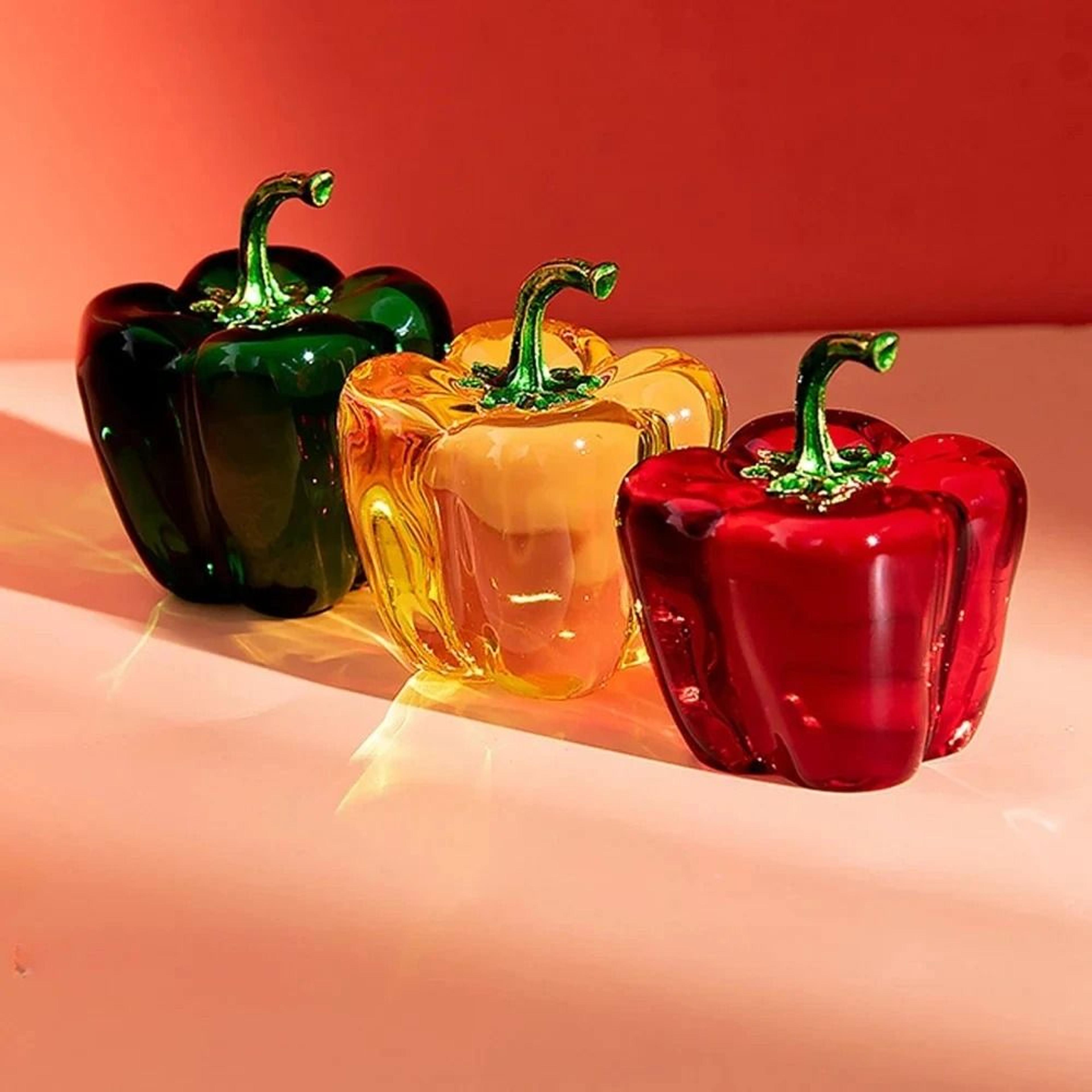 pepper colored glaze glass figurine ornament