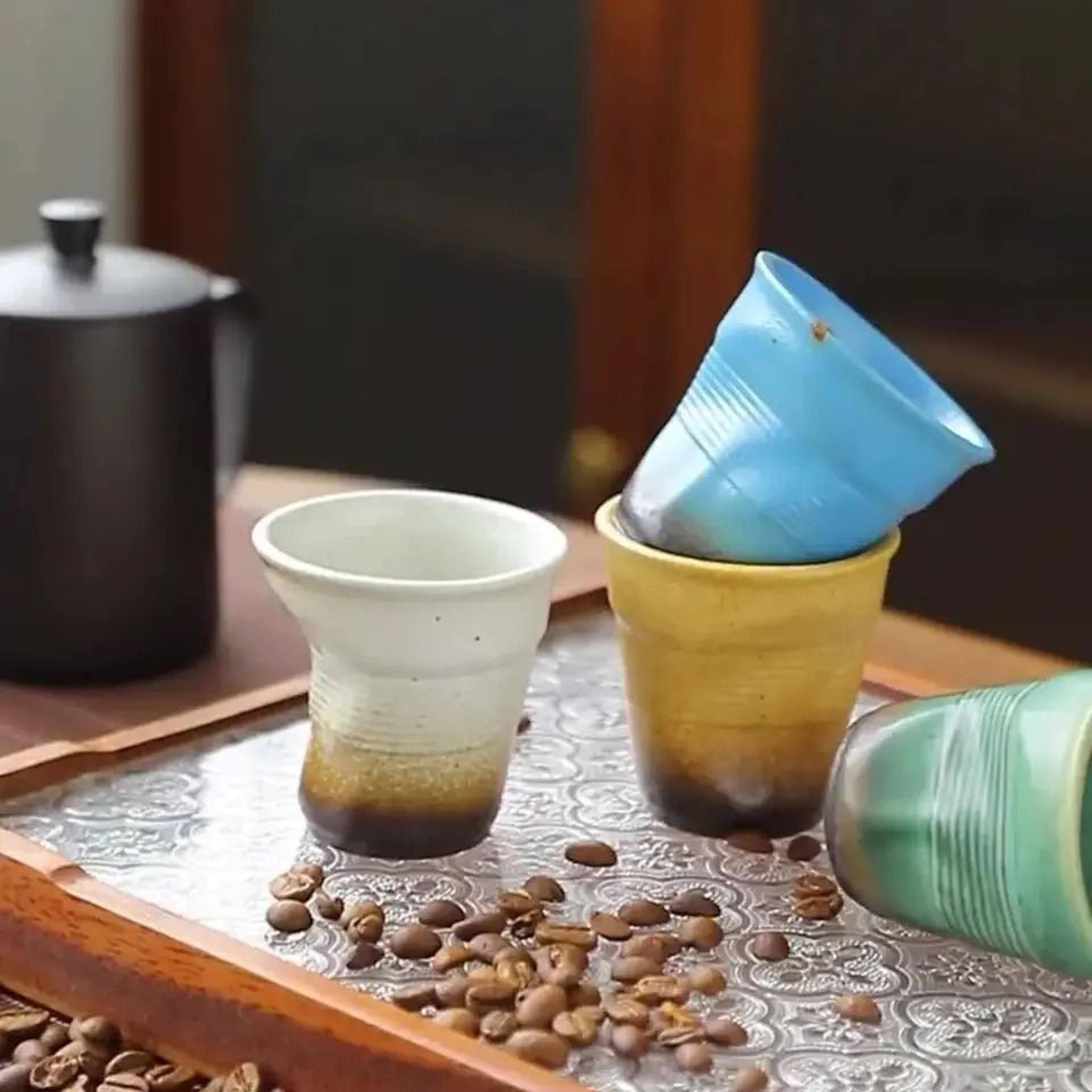creative irregular retro ceramic coffee cup