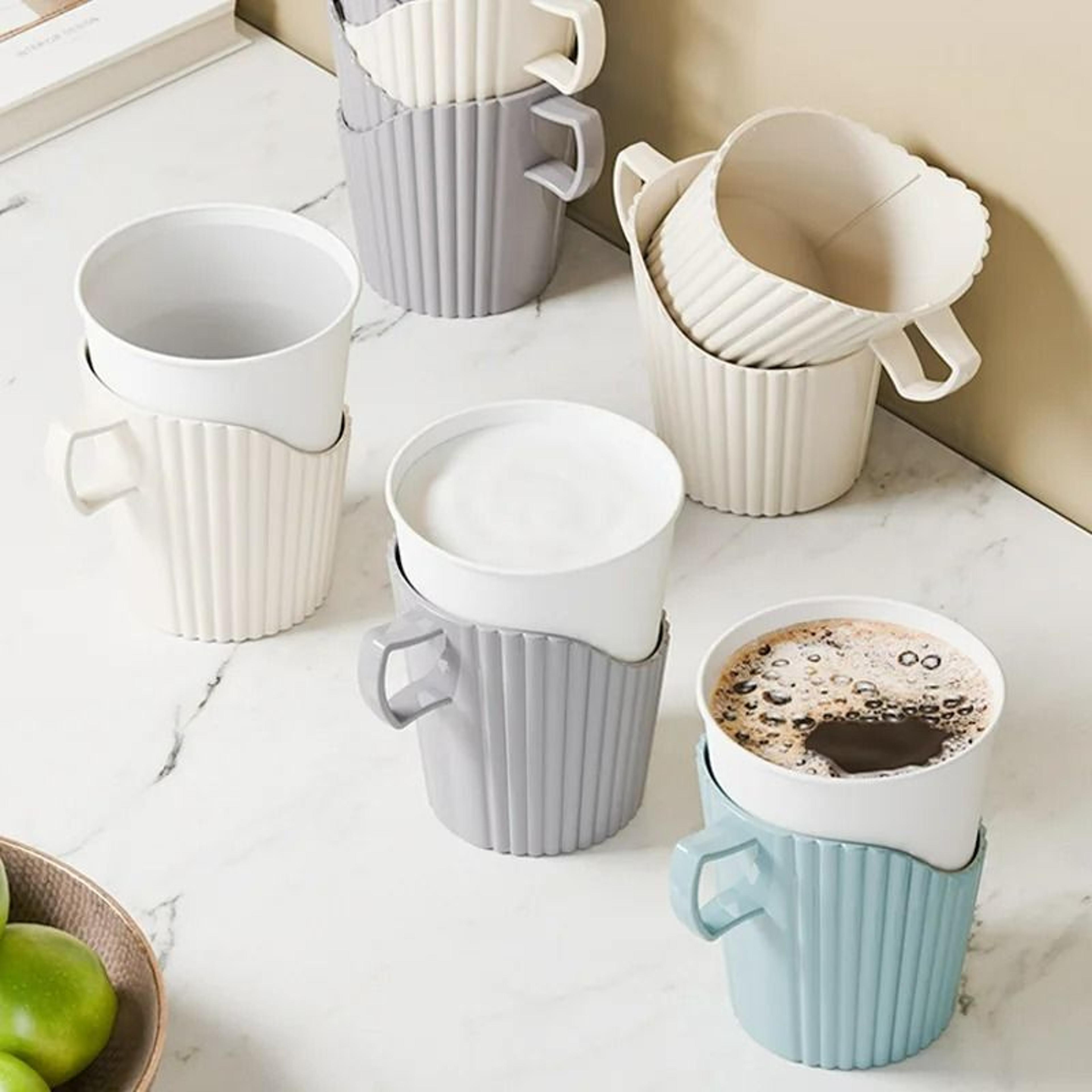 6-piece disposable paper cup holder & heat insulating cover set
