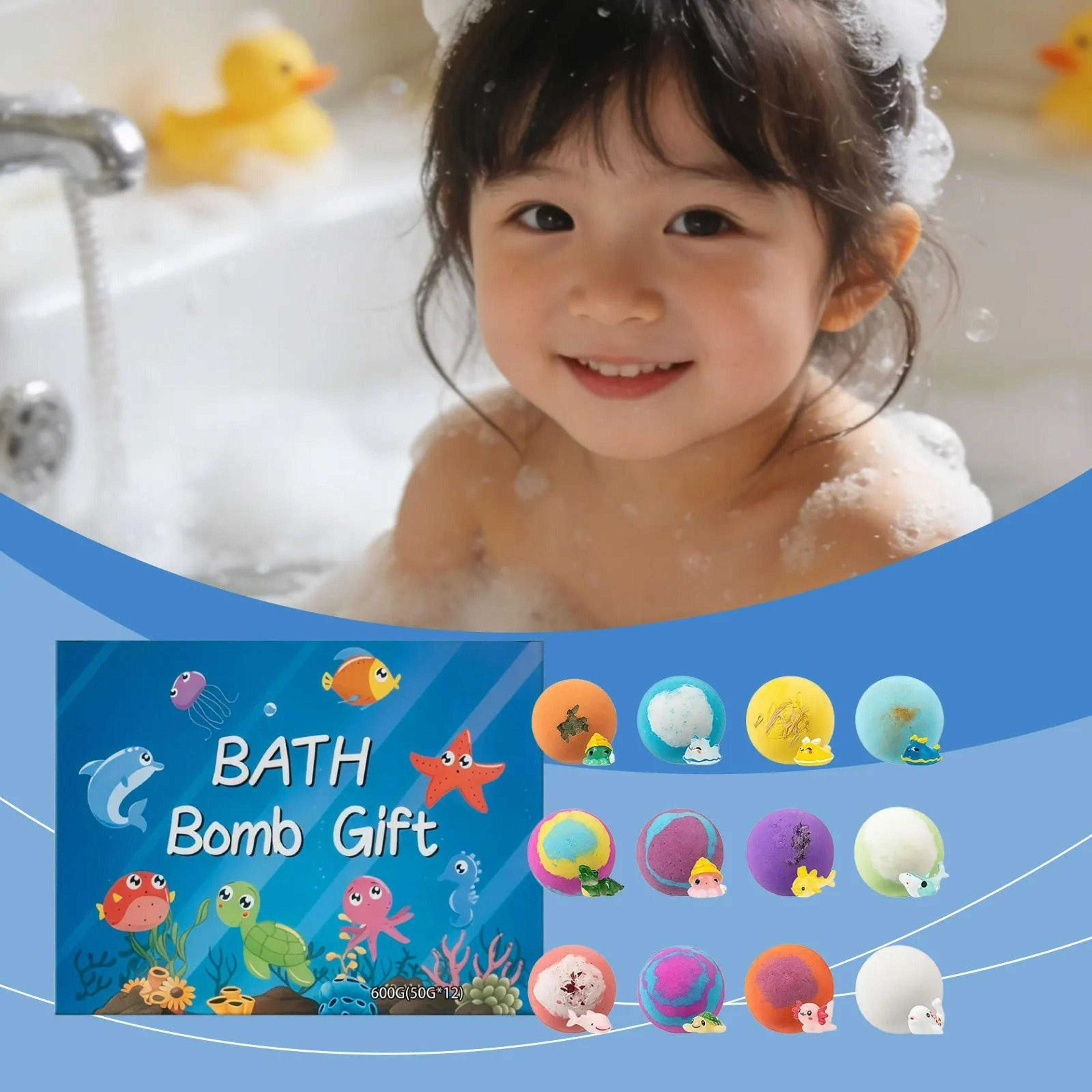 bath bombs set with surprise toys inside for kids 12-pack