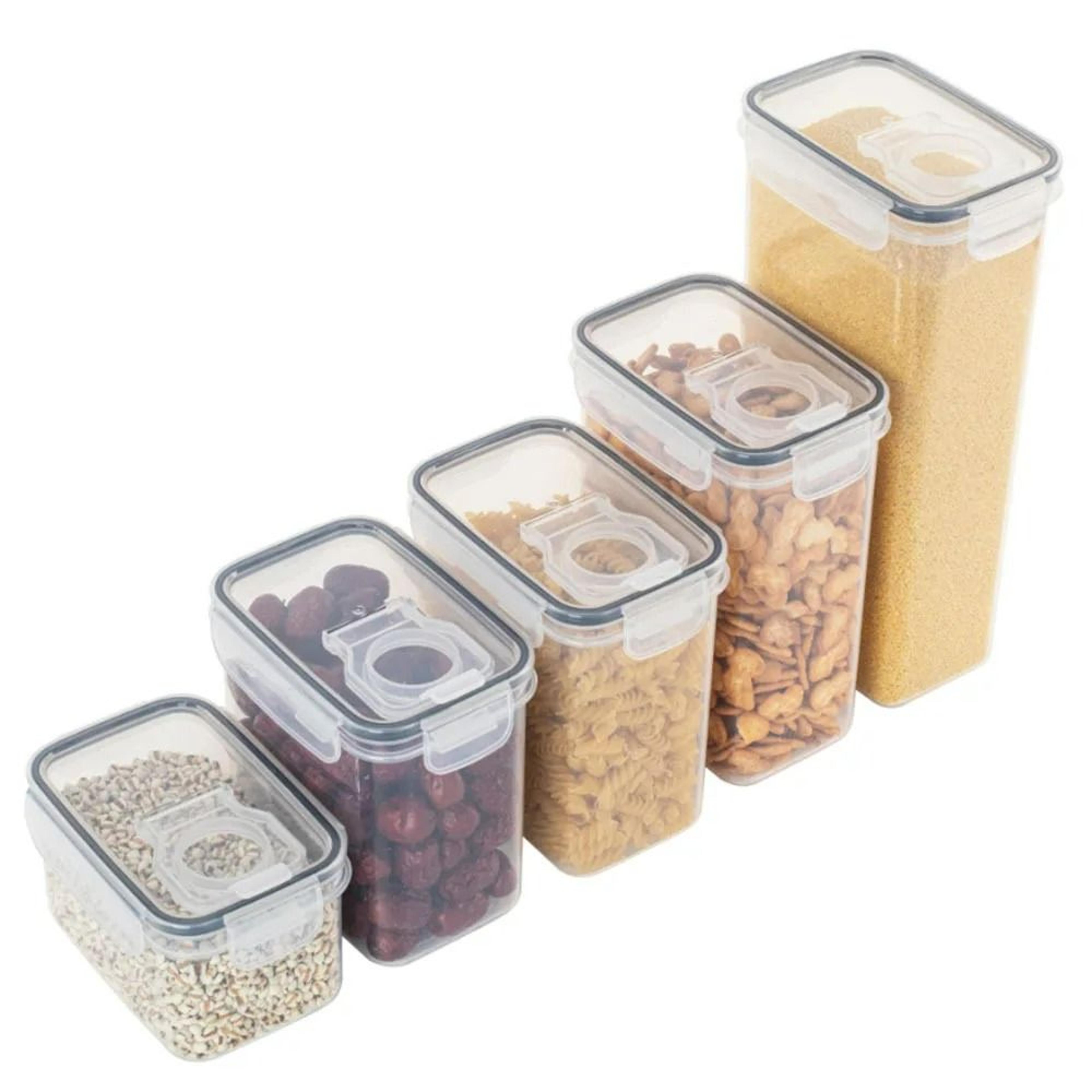 transparent rectangular sealed rice & grain storage container