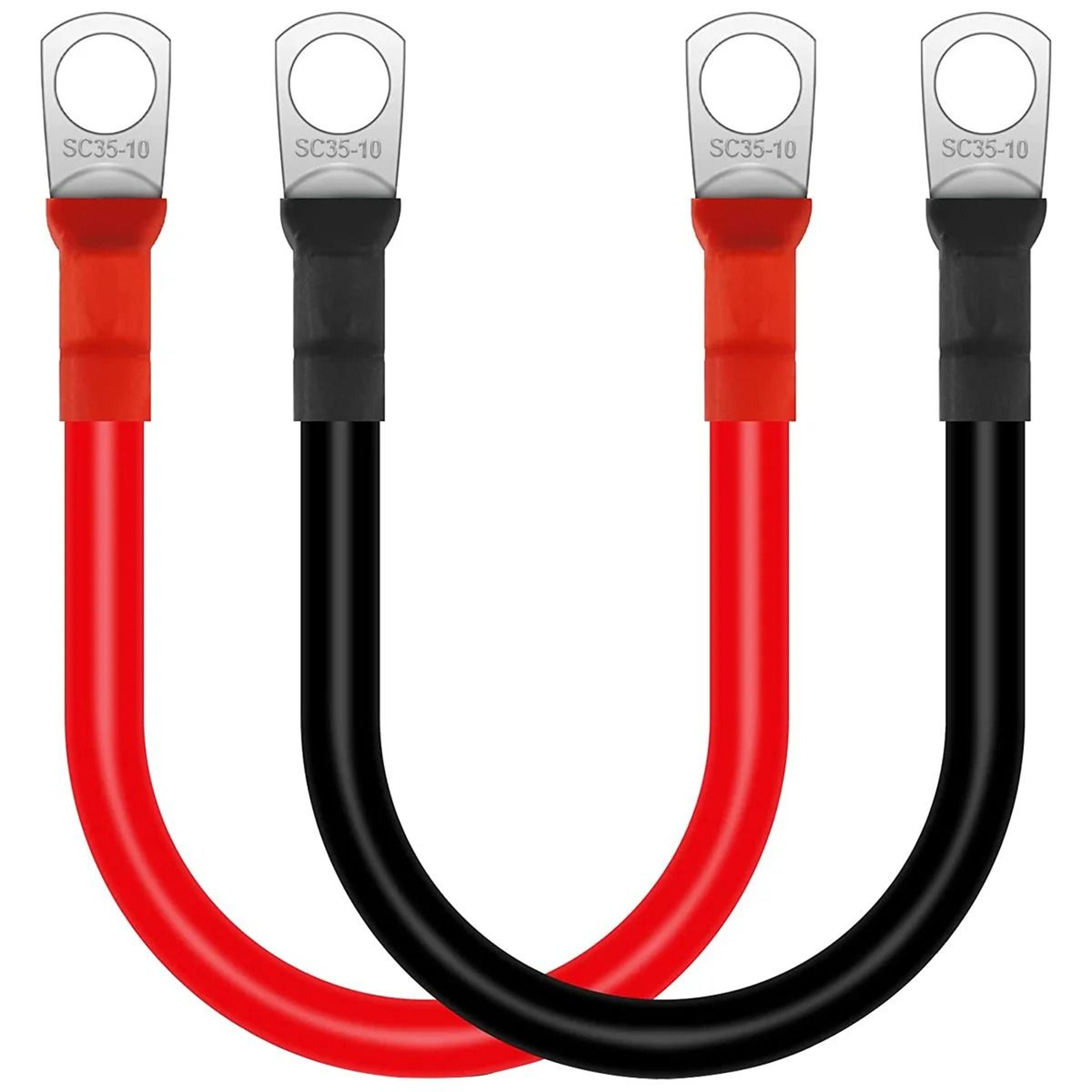 soft silicone 2awg tin-plated copper battery cable set 2-pack