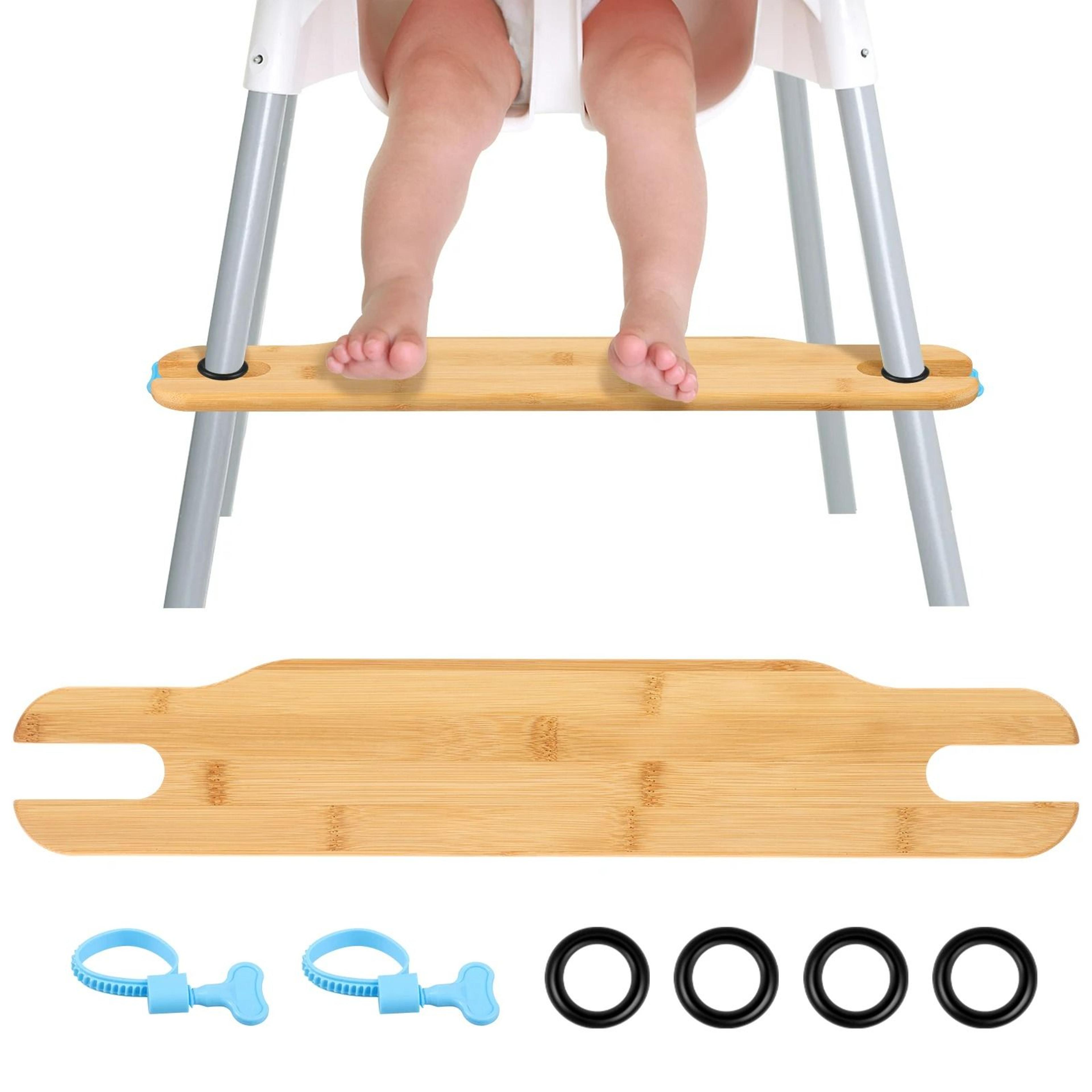 adjustable bamboo baby high chair footrest