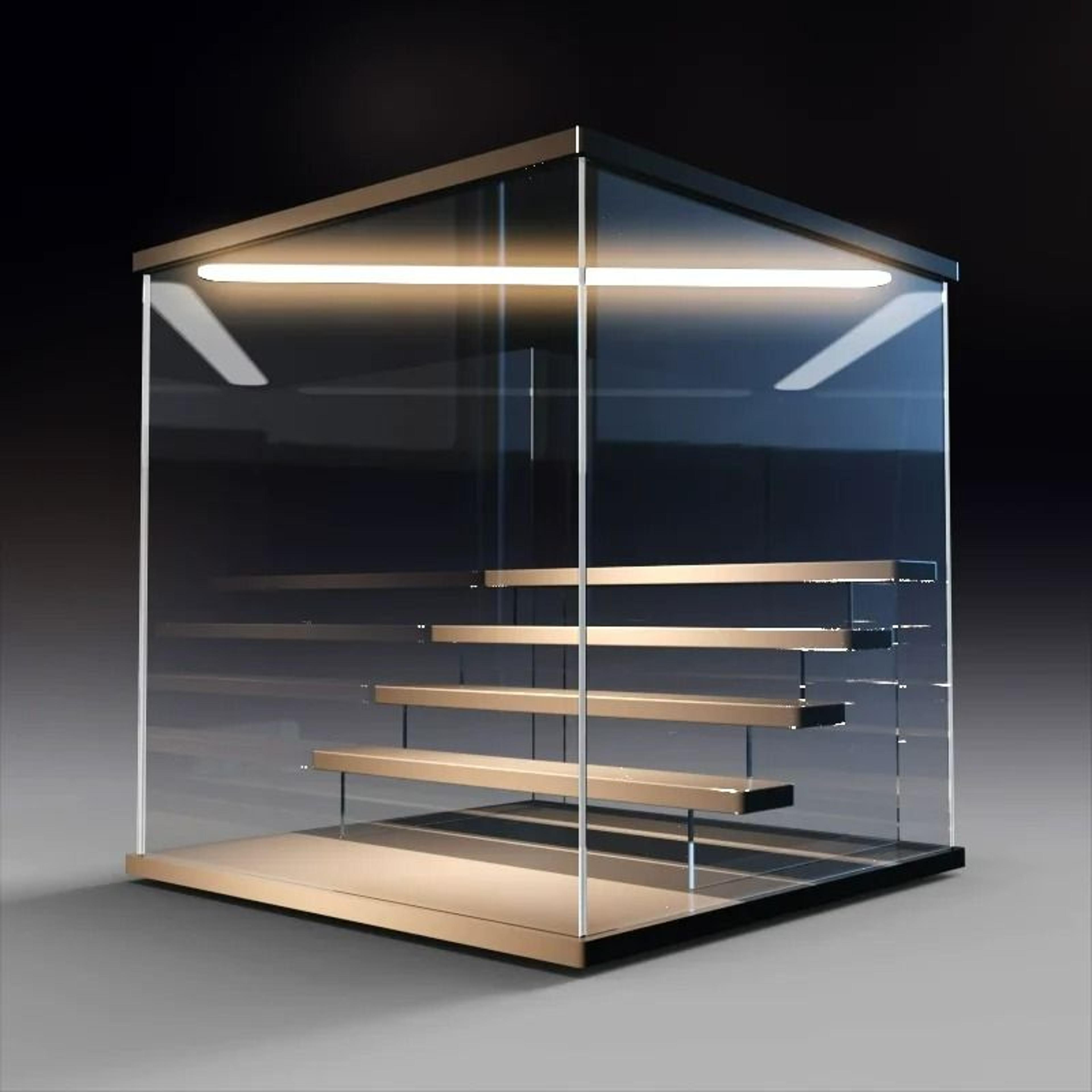 clear acrylic display case with led light