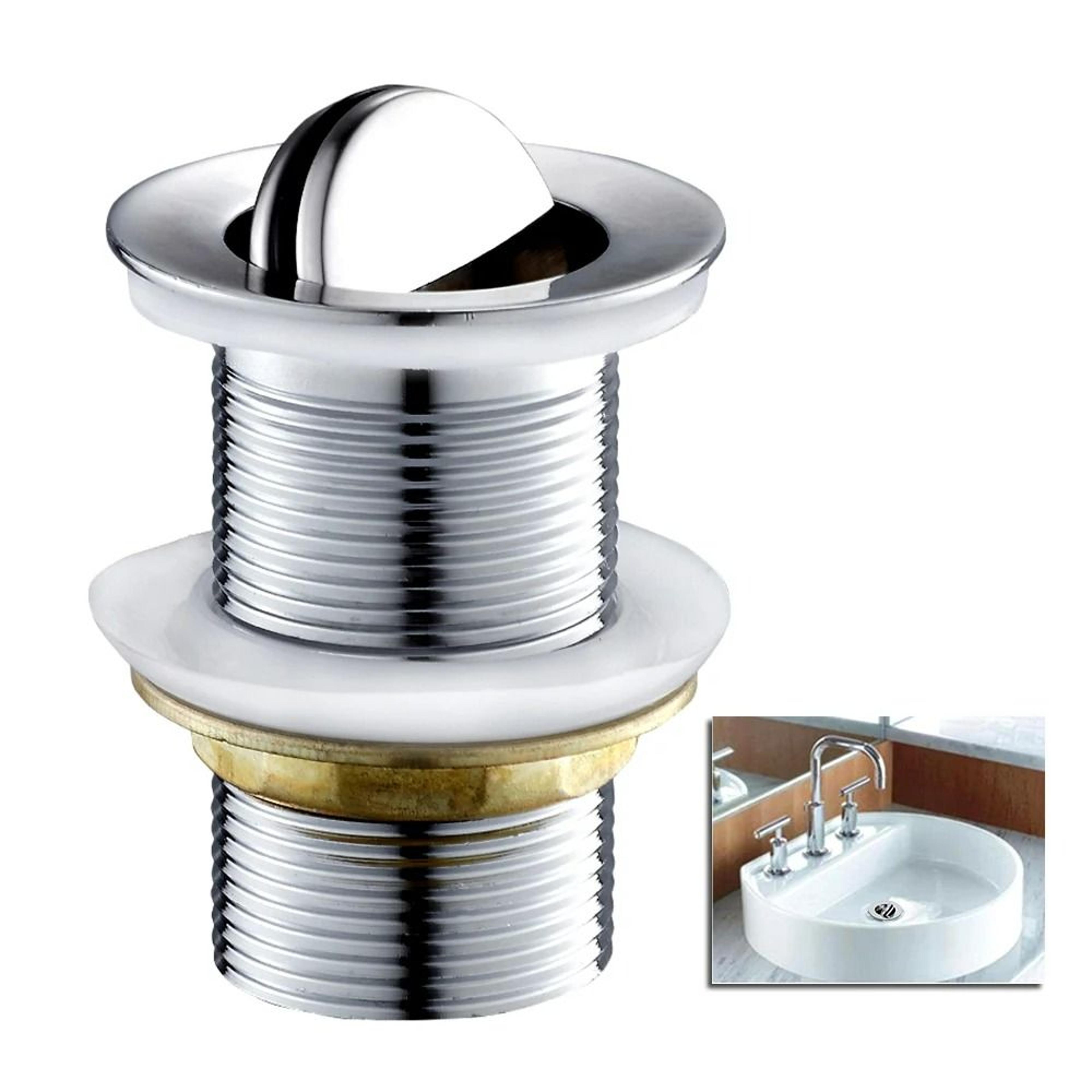 solid brass push-button flip-top bathroom sink drain
