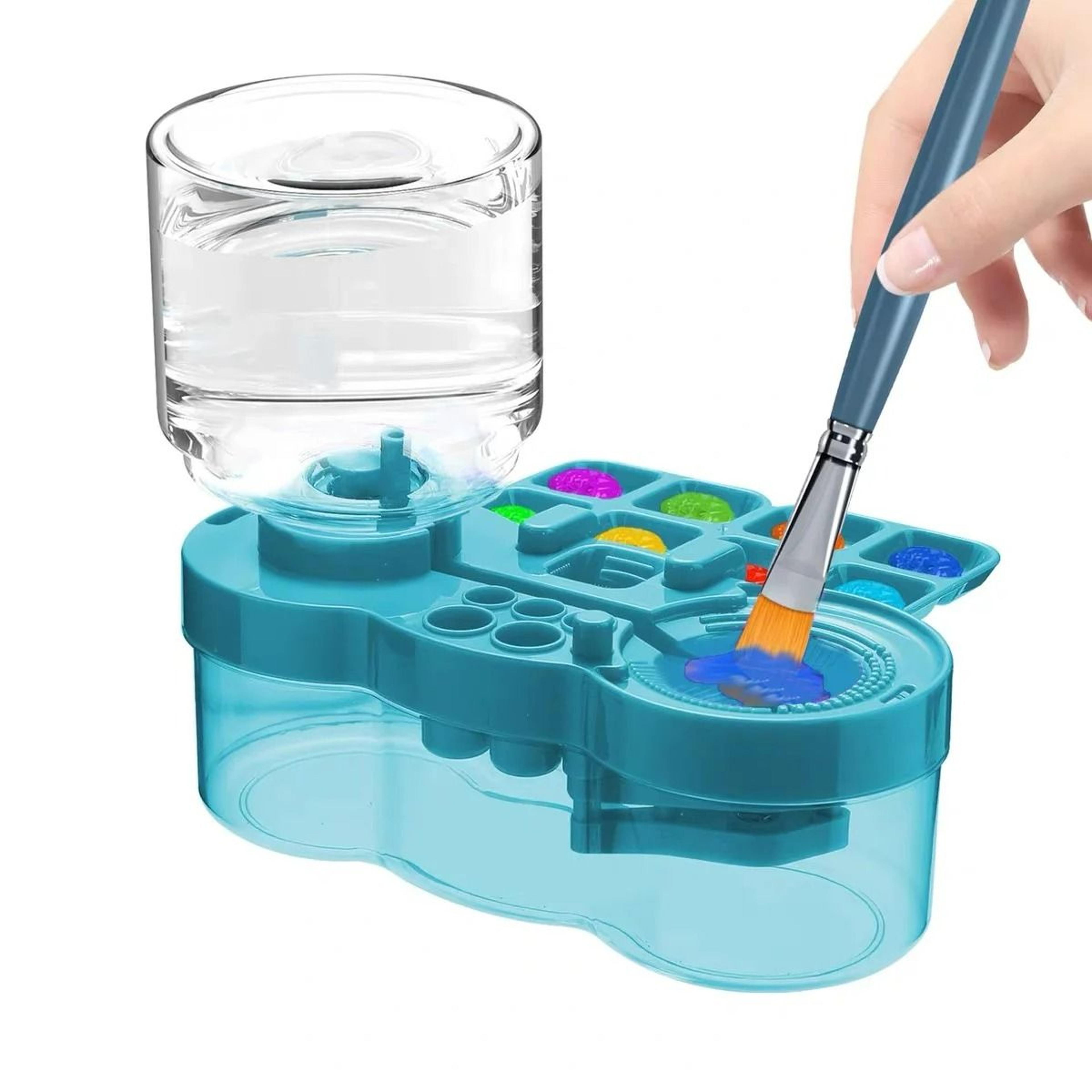 paint brush washer with automatic water recycling & drain button