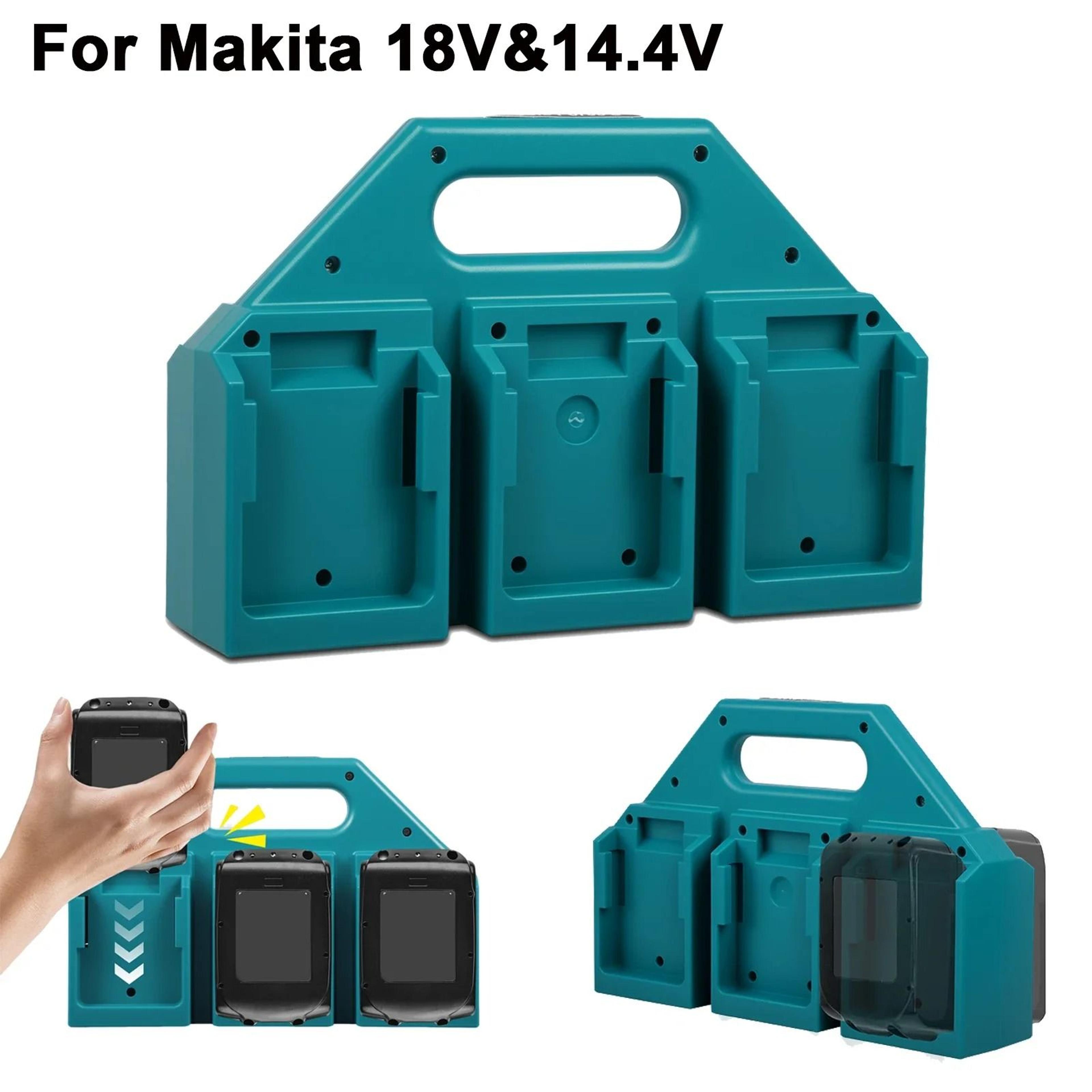 rugged multi-slot battery organizer holder for makita 18v & 14.4v