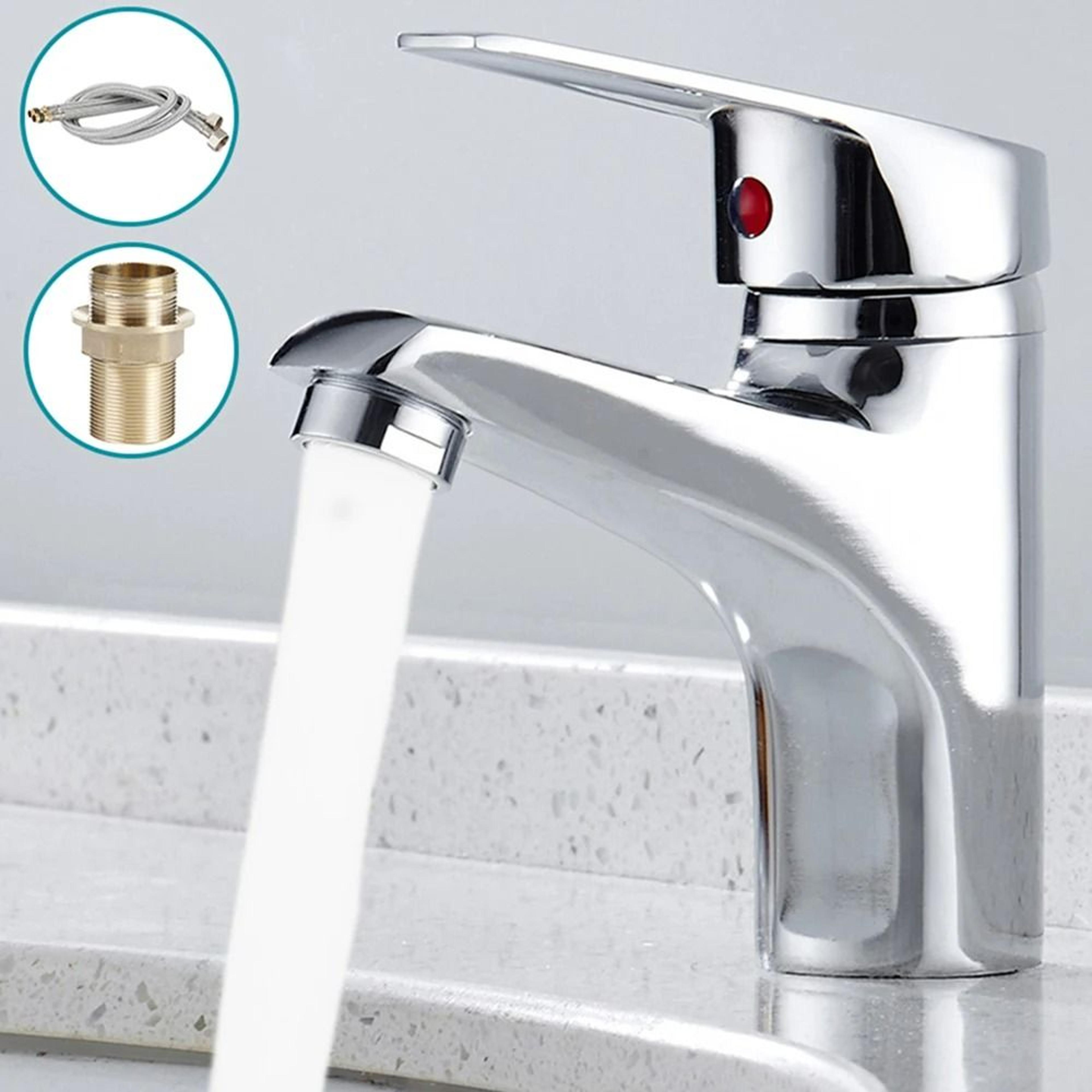 single-lever deck-mounted hot & cold bathroom basin mixer faucet