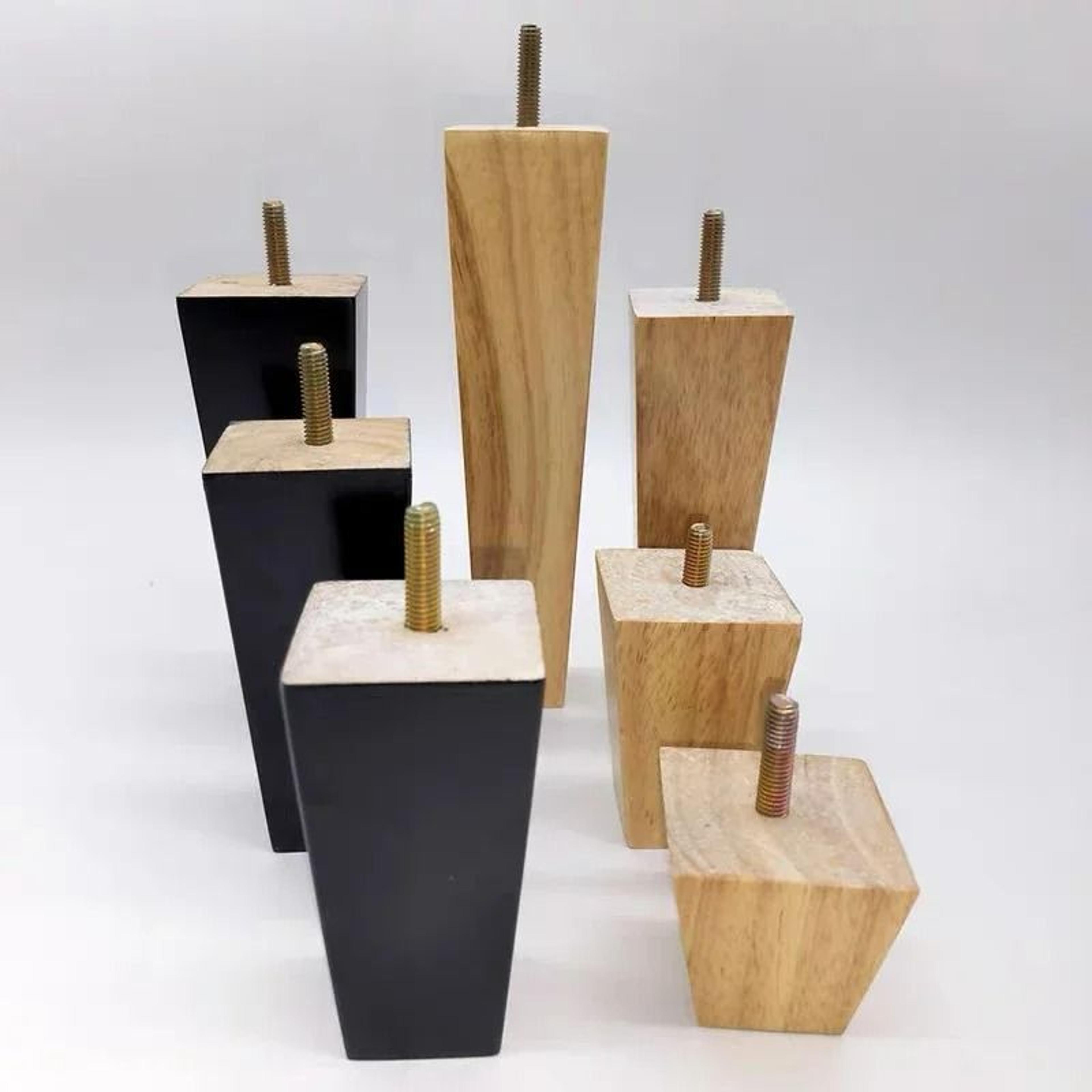 4-piece solid wood square furniture replacement legs set