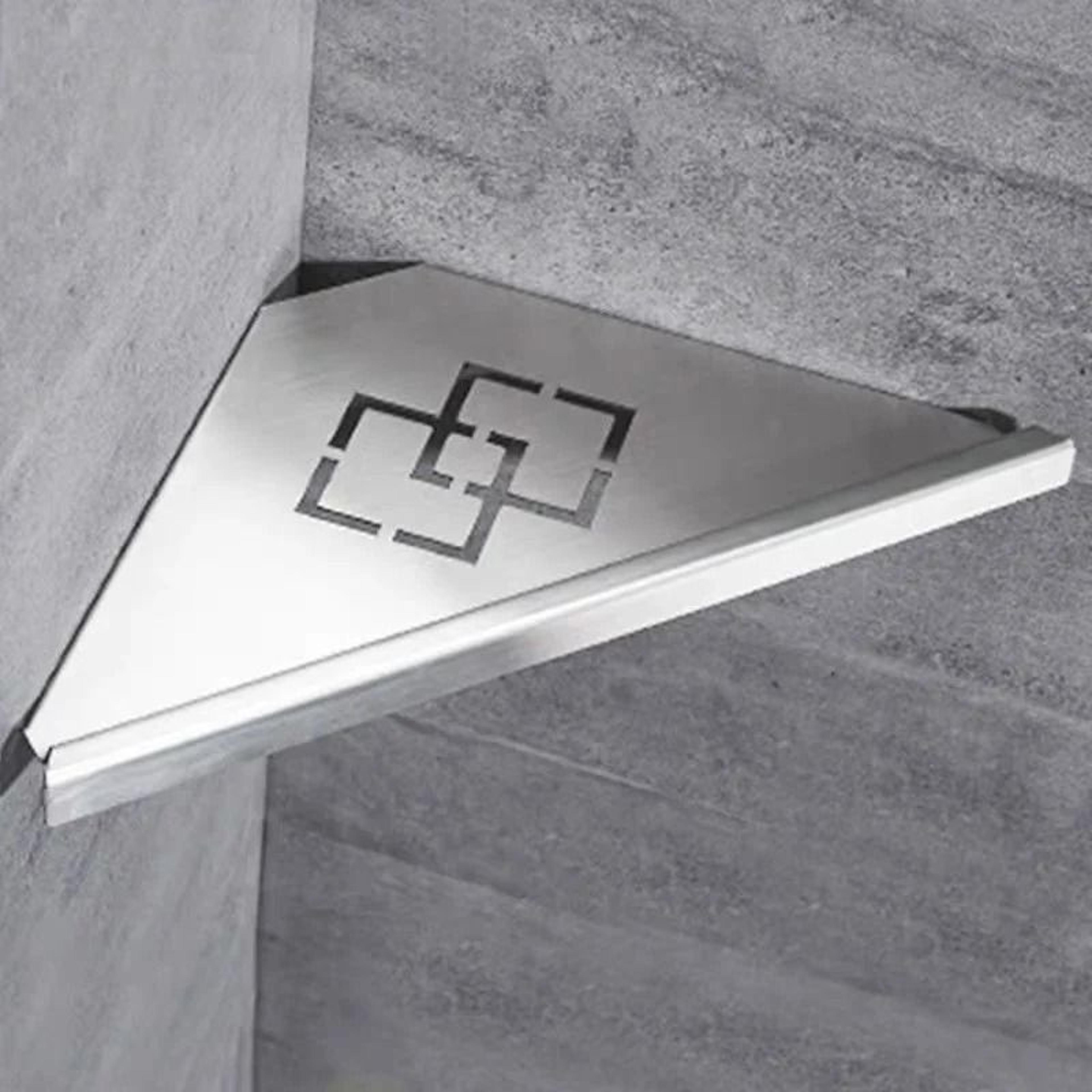 stainless steel wall-mounted bathroom & shower storage shelf