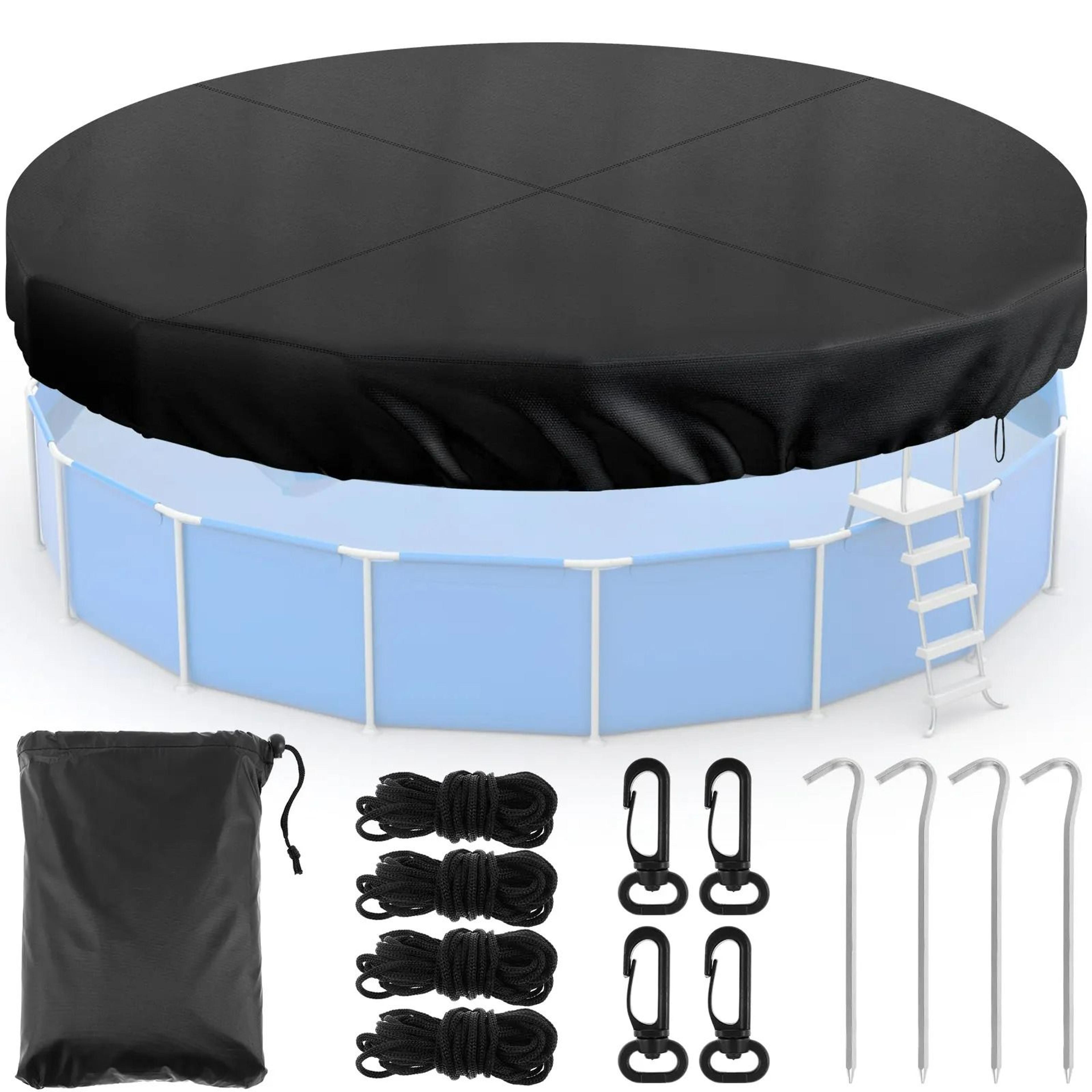 round outdoor waterproof pool cover with adjustable drawstring