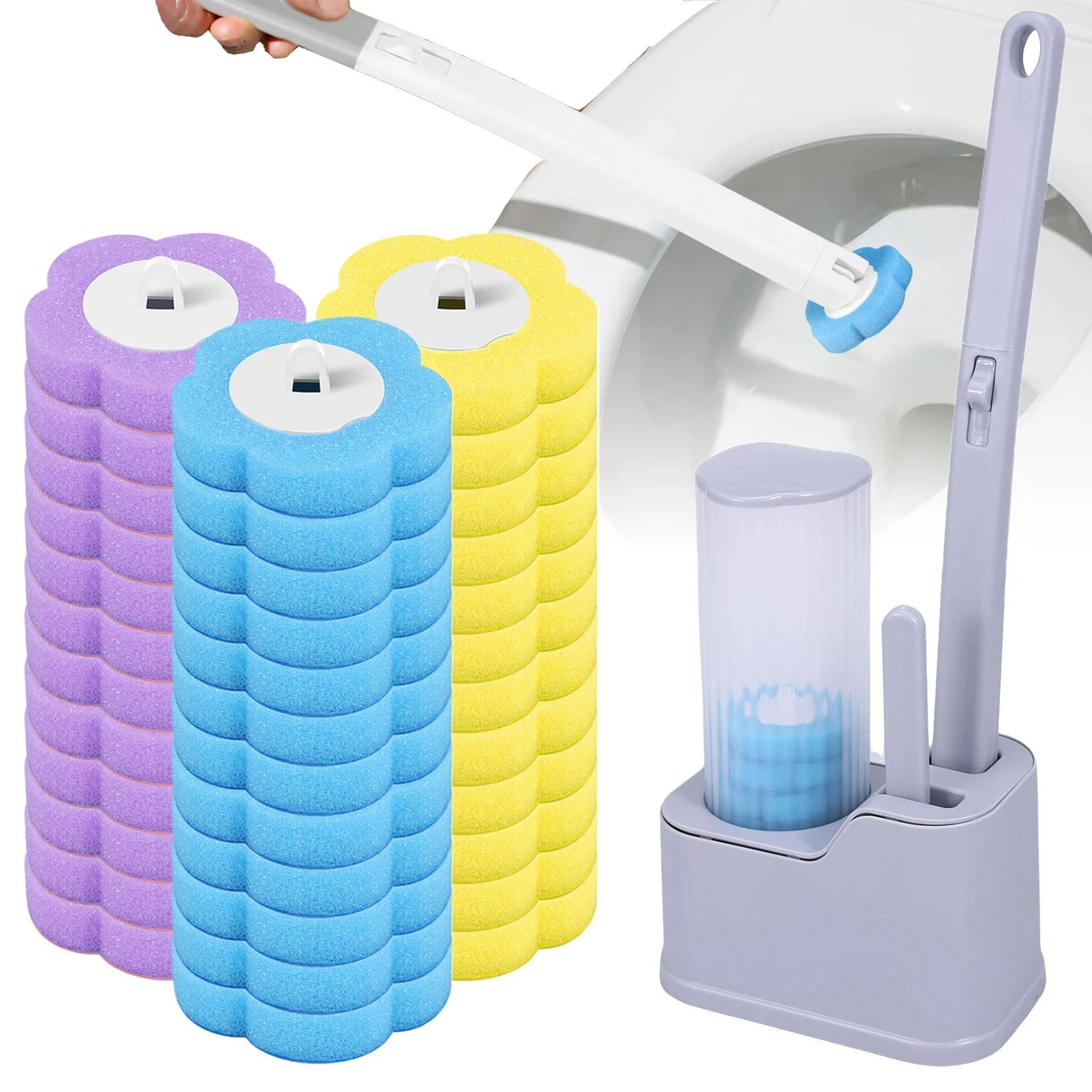 36-piece disposable toilet bowl brush & wand cleaning kit