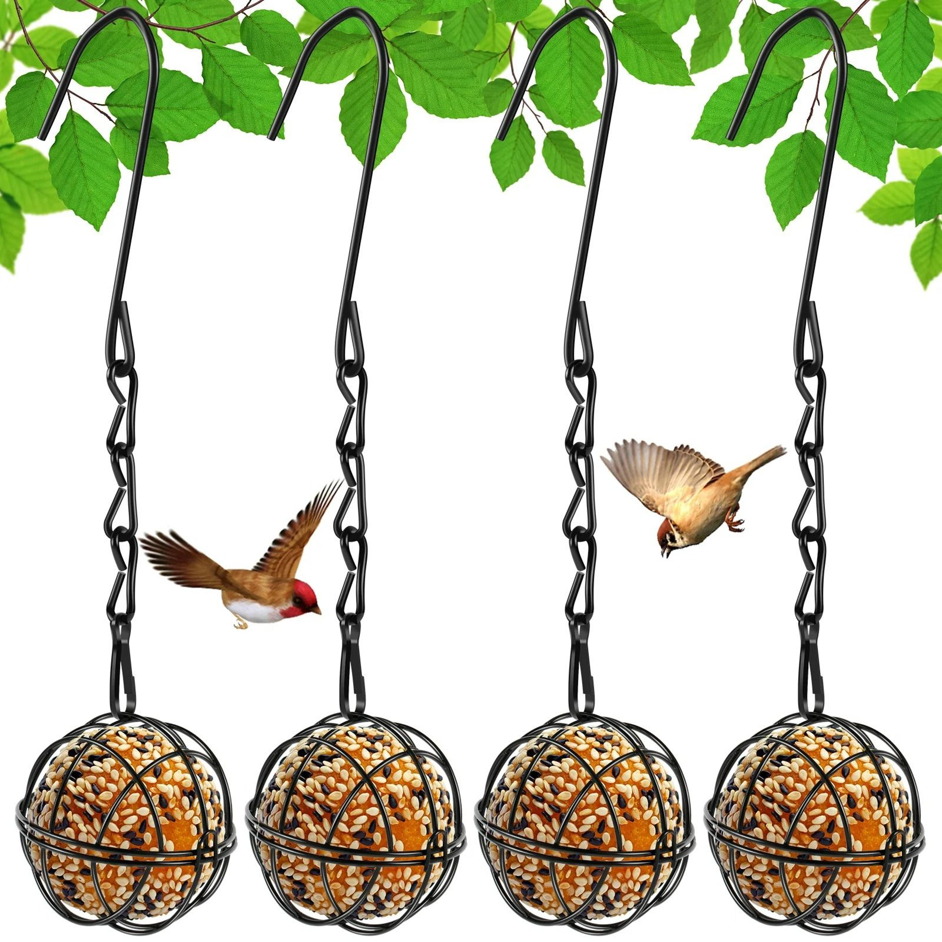 ball-shaped metal bird feeder set & outdoor garden station