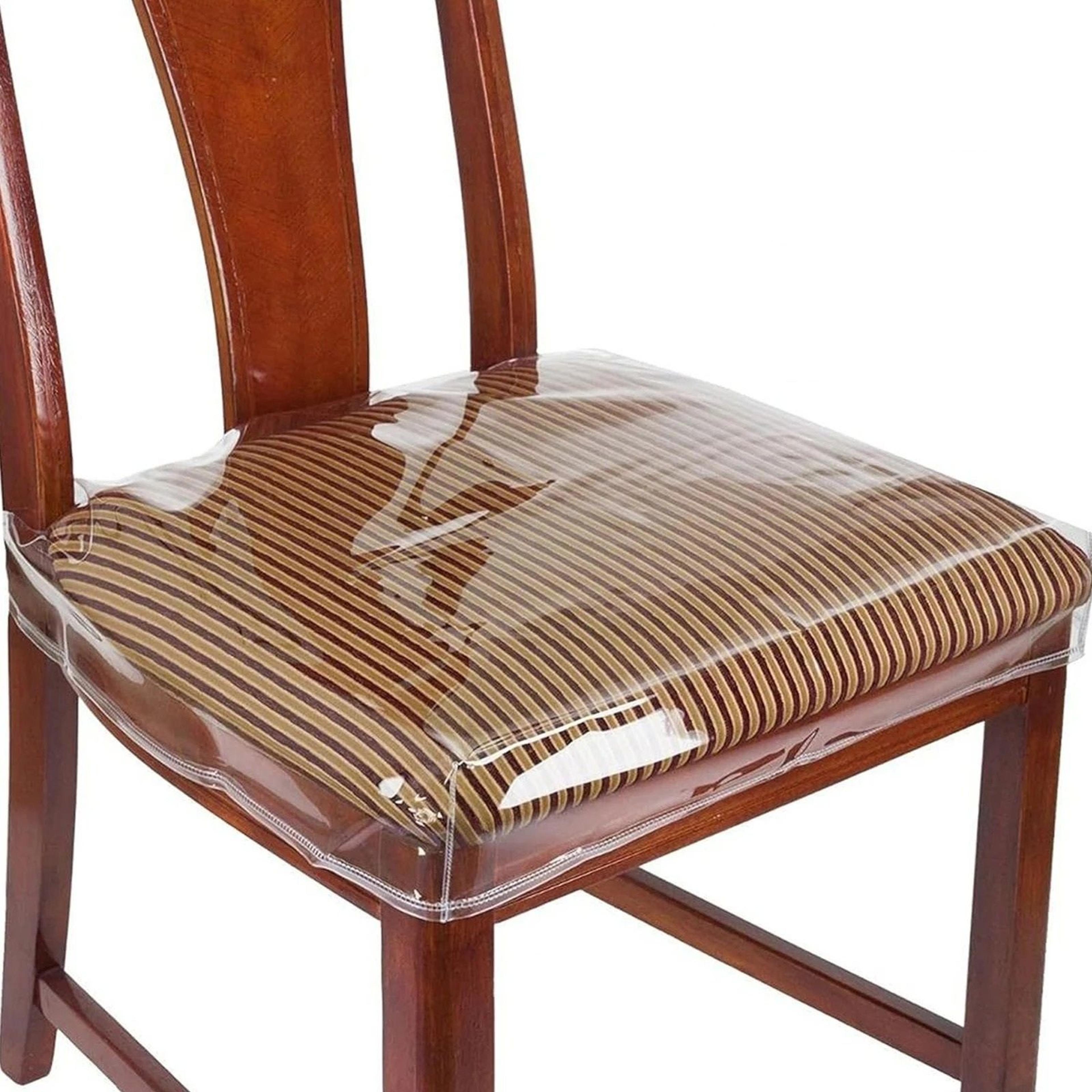 4-piece transparent waterproof pvc dining chair covers