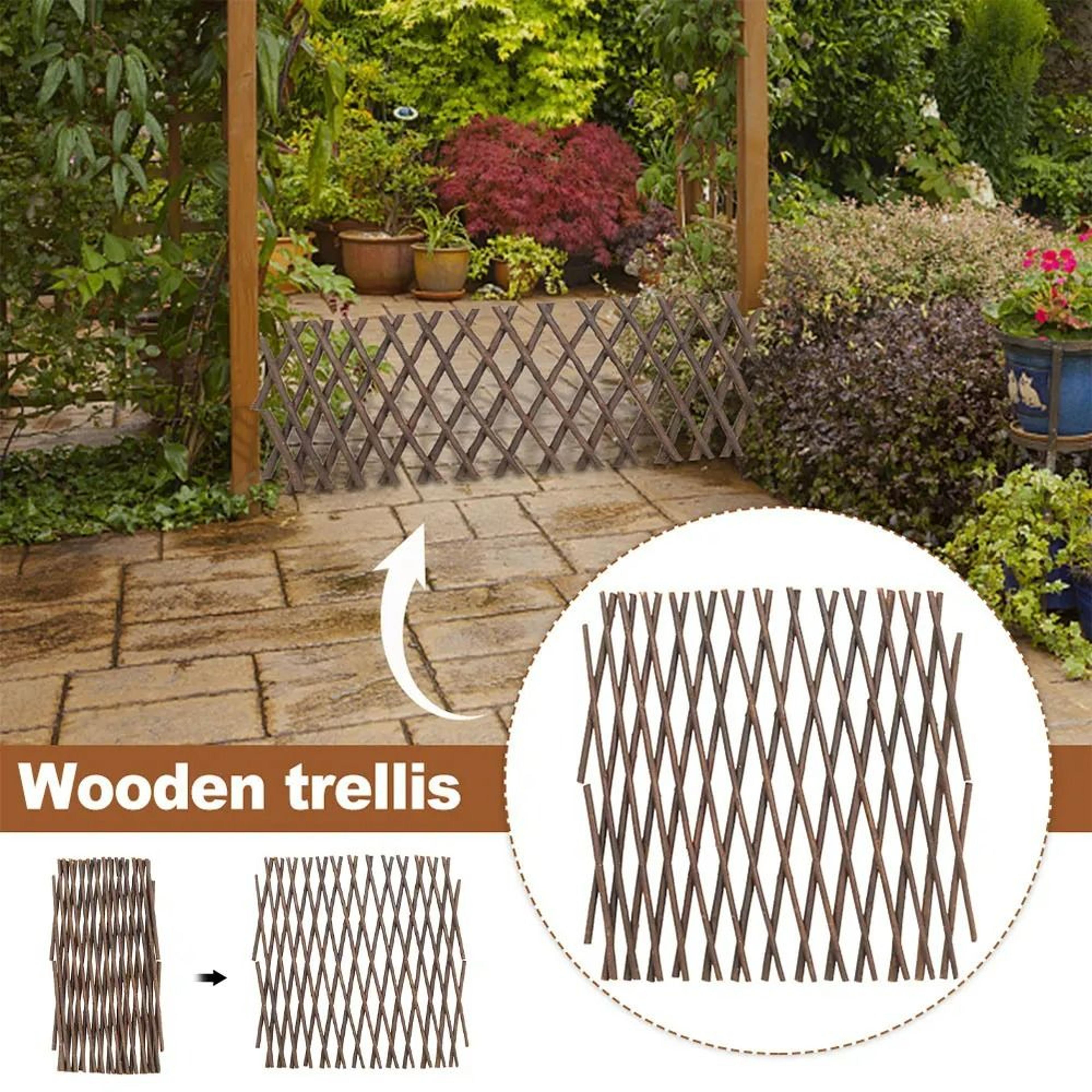 expanding willow garden trellis & climbing plant lattice