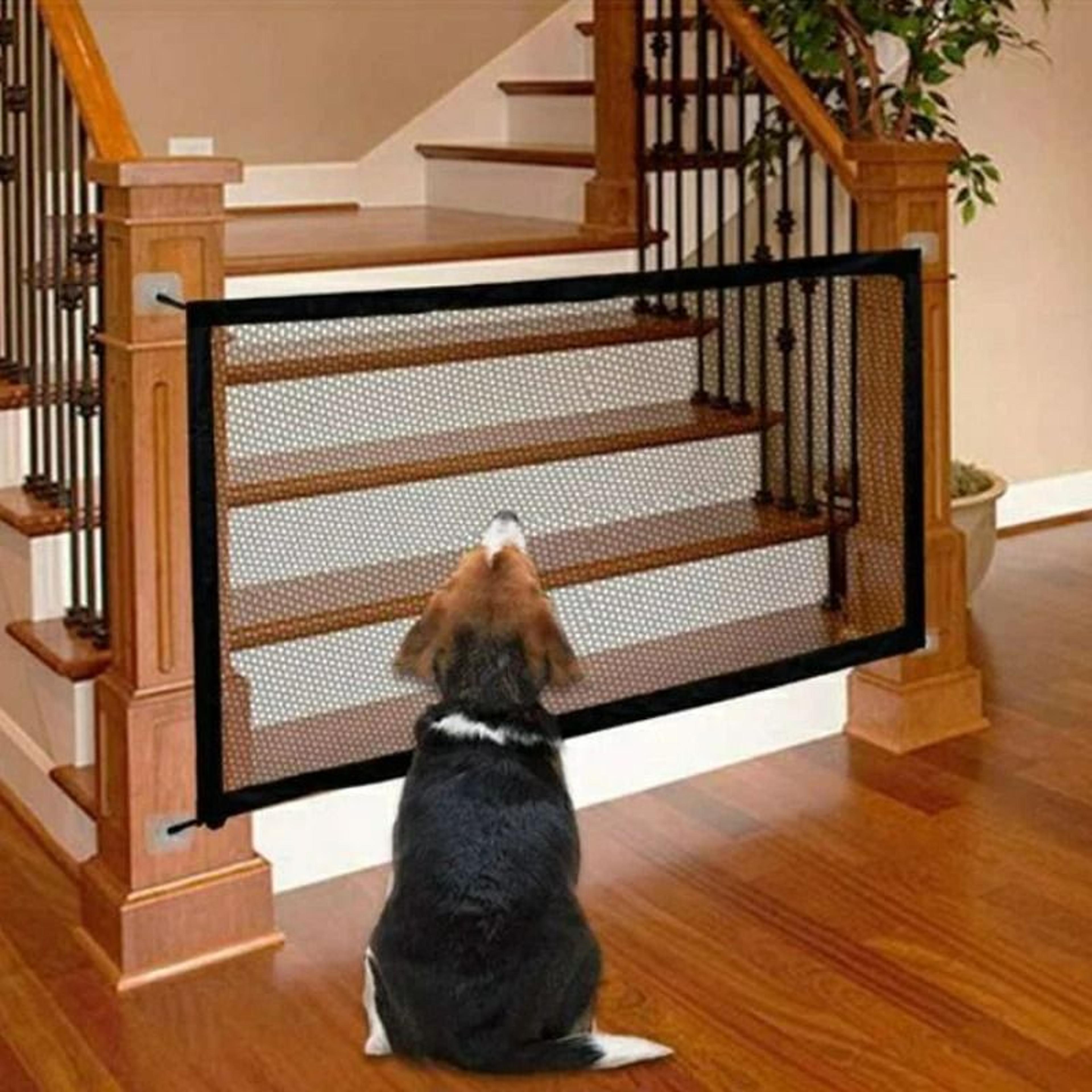 portable folding mesh pet & baby safety barrier gate