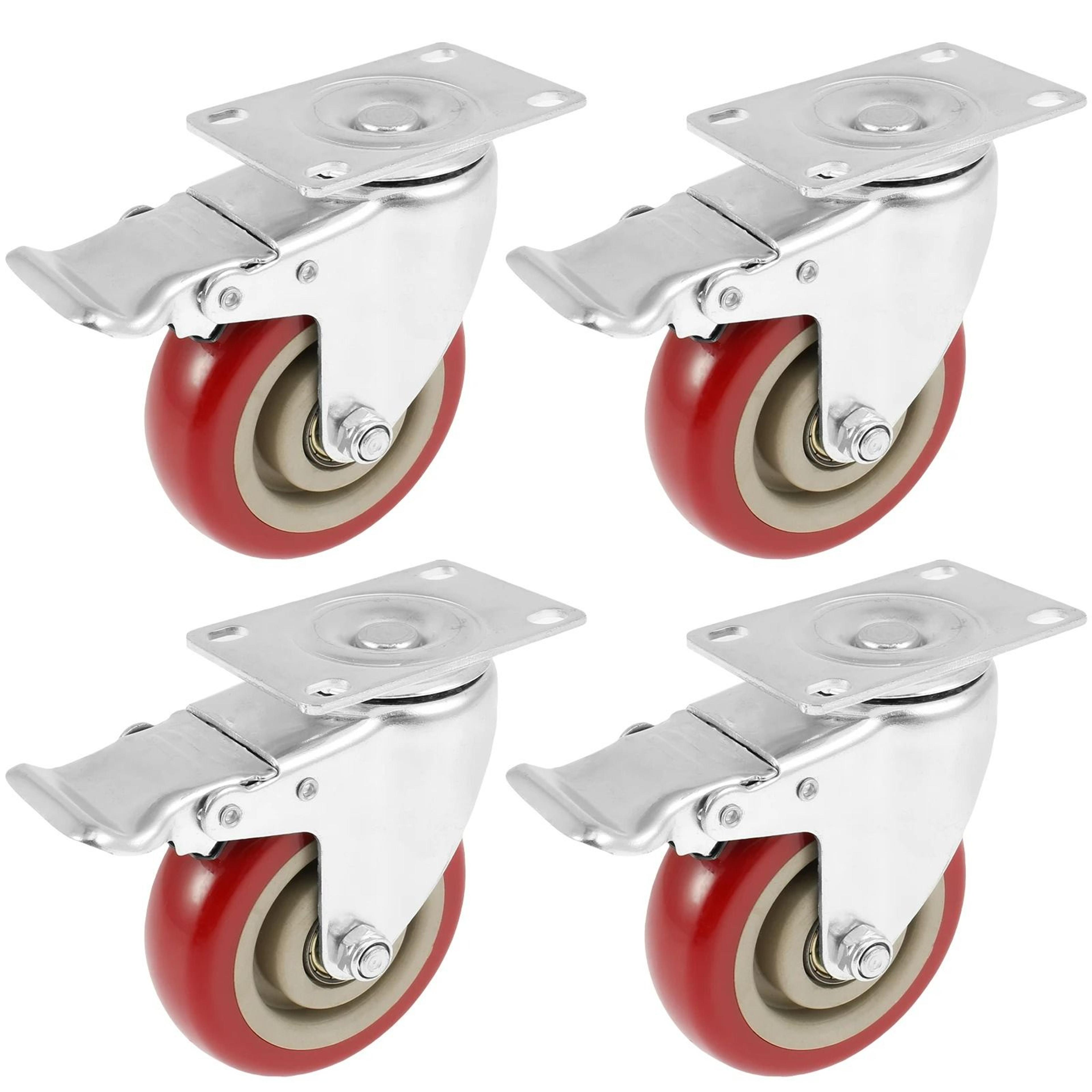 4-piece 4-inch heavy-duty 360° swivel caster wheels with brakes
