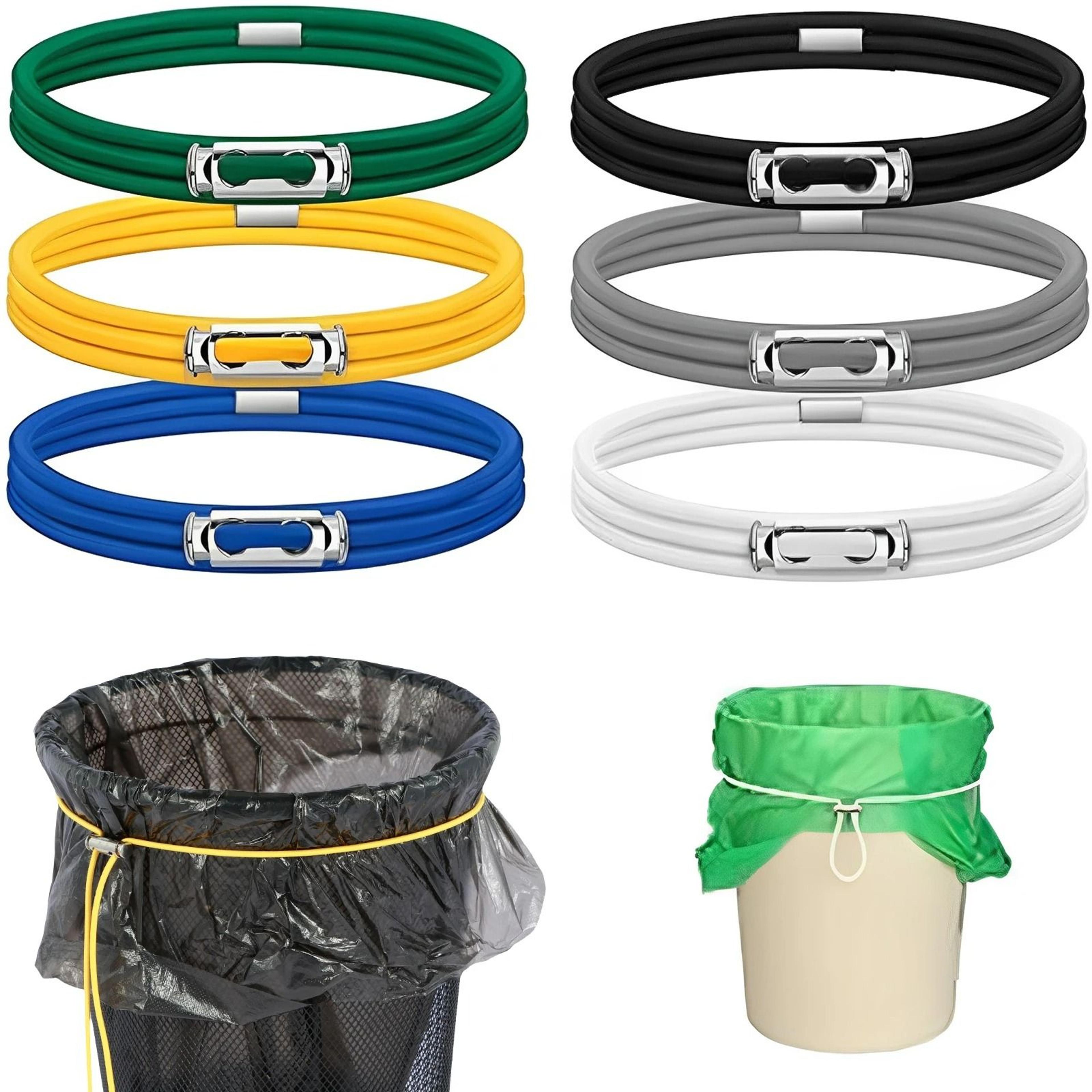 6-piece adjustable elastic rubber trash can bands