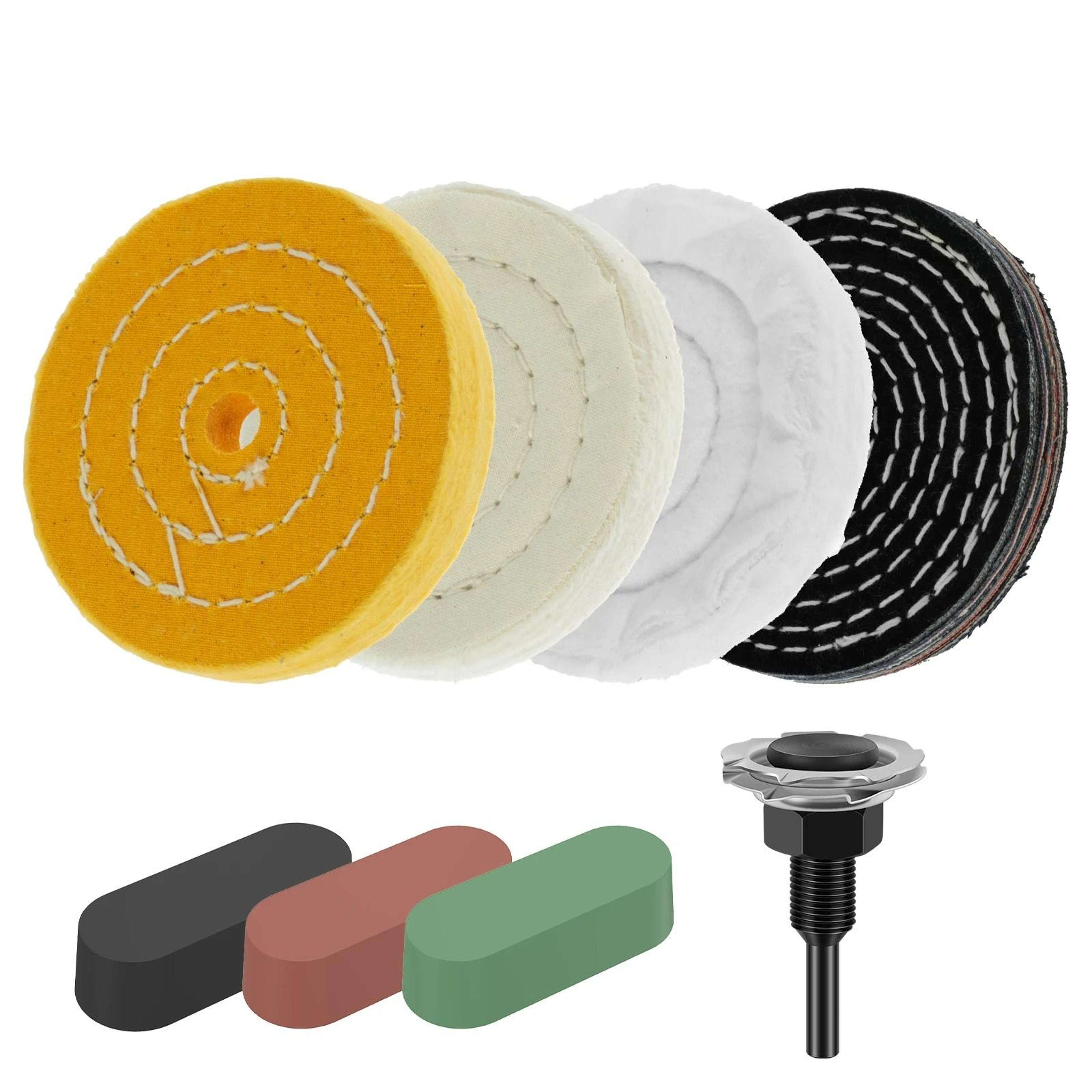 8-piece buffing & polishing wheel kit with polishing compound