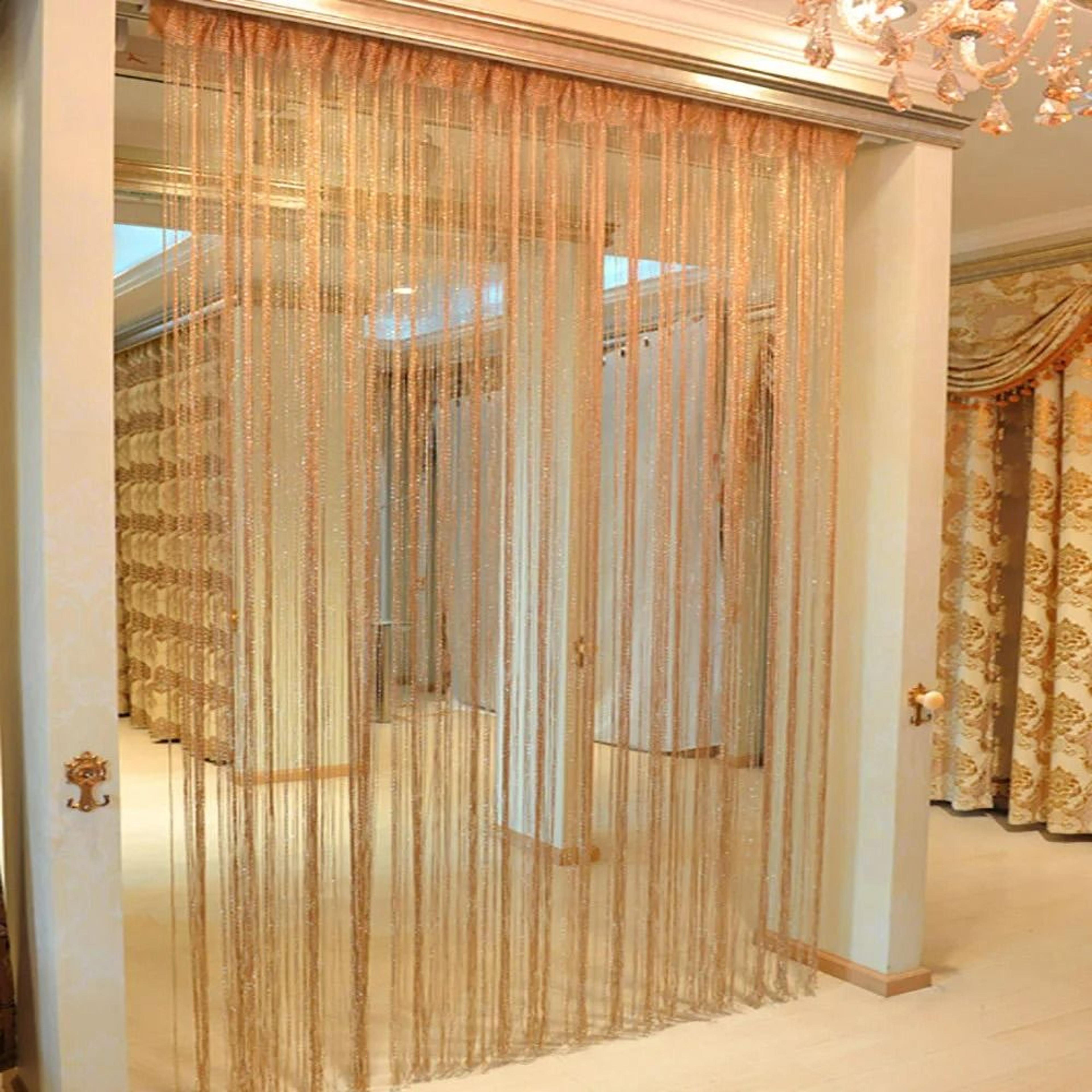 shiny tassel line door string curtain & window room divider