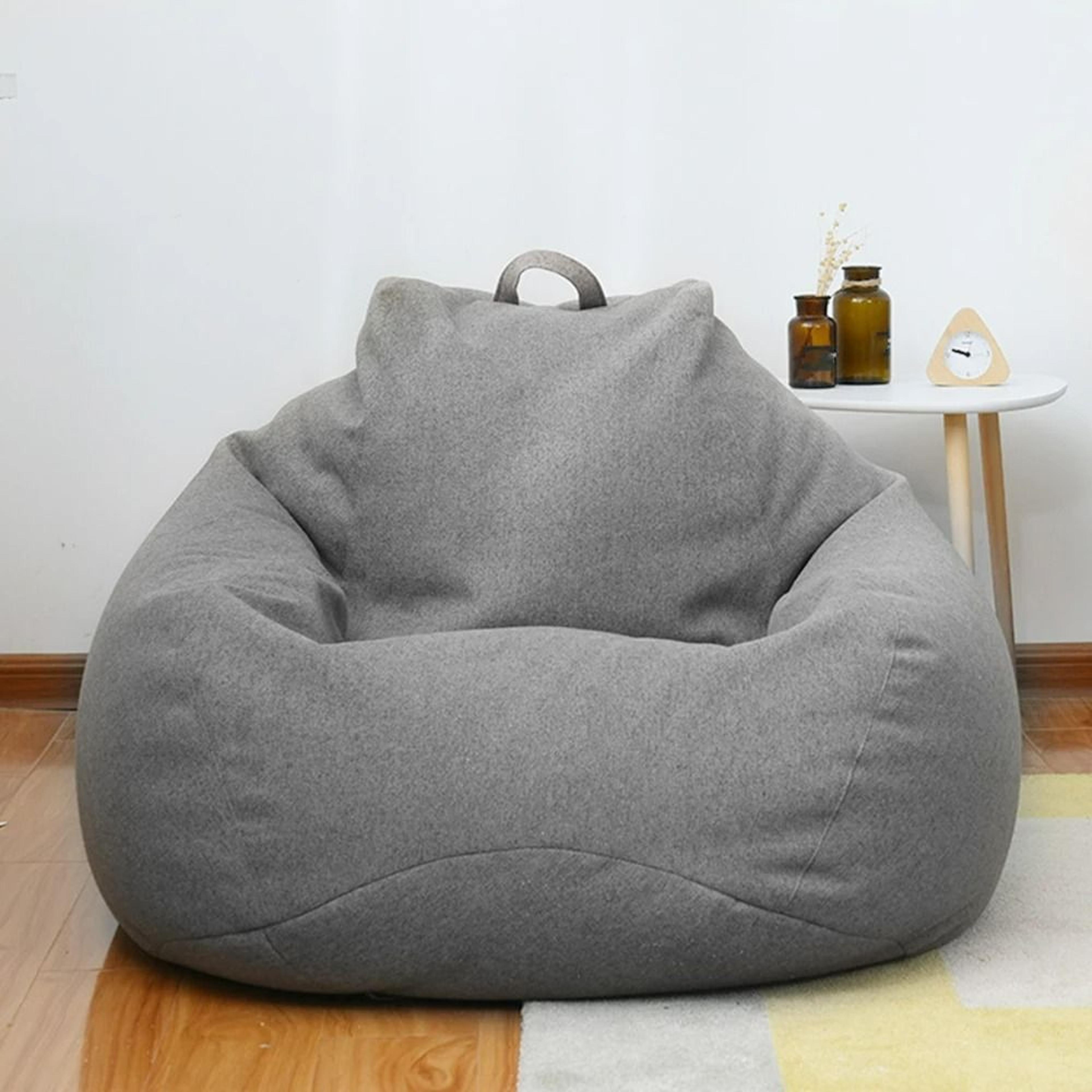 premium cotton linen lazy bean bag chair cover
