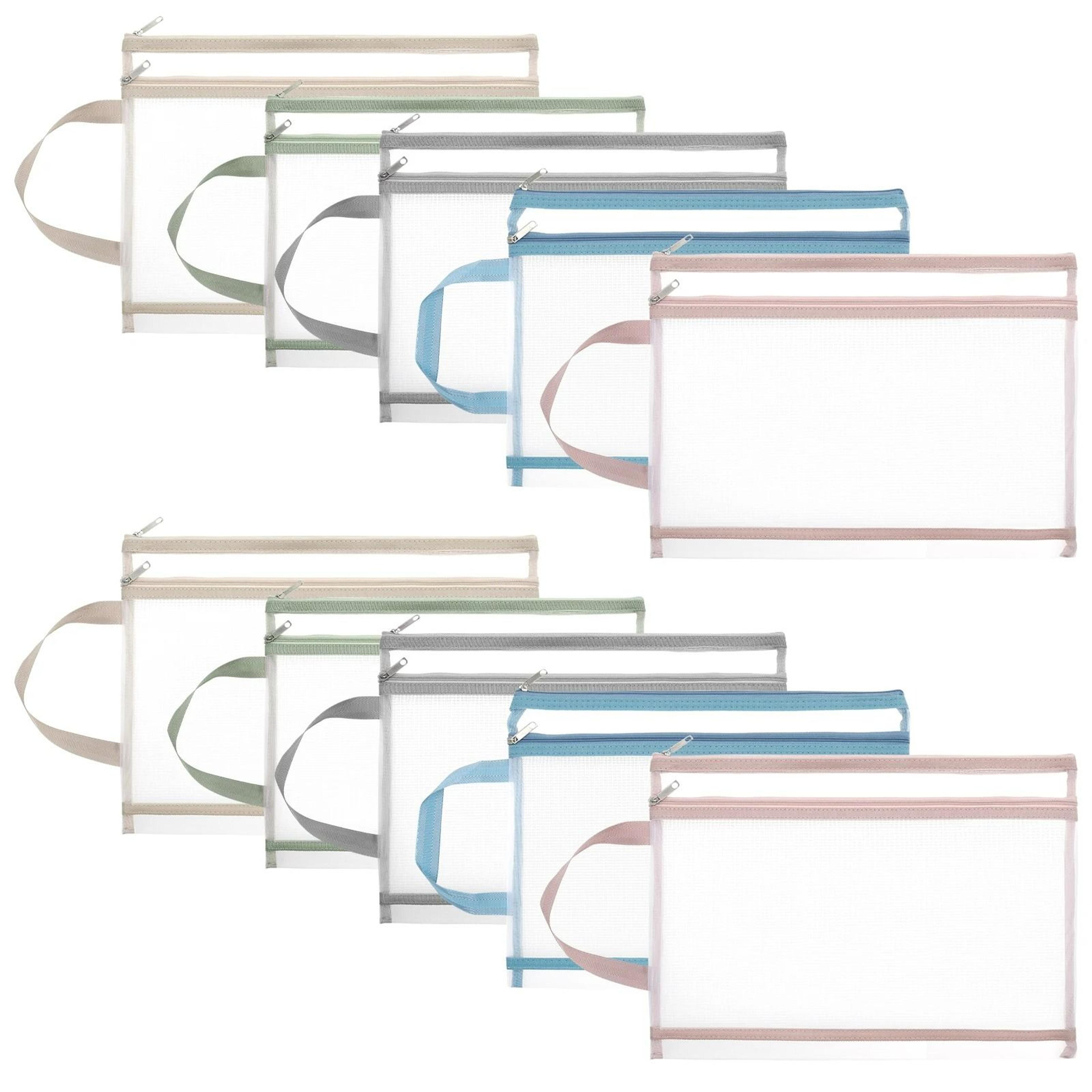 10-piece double layer mesh zipper file pouch set