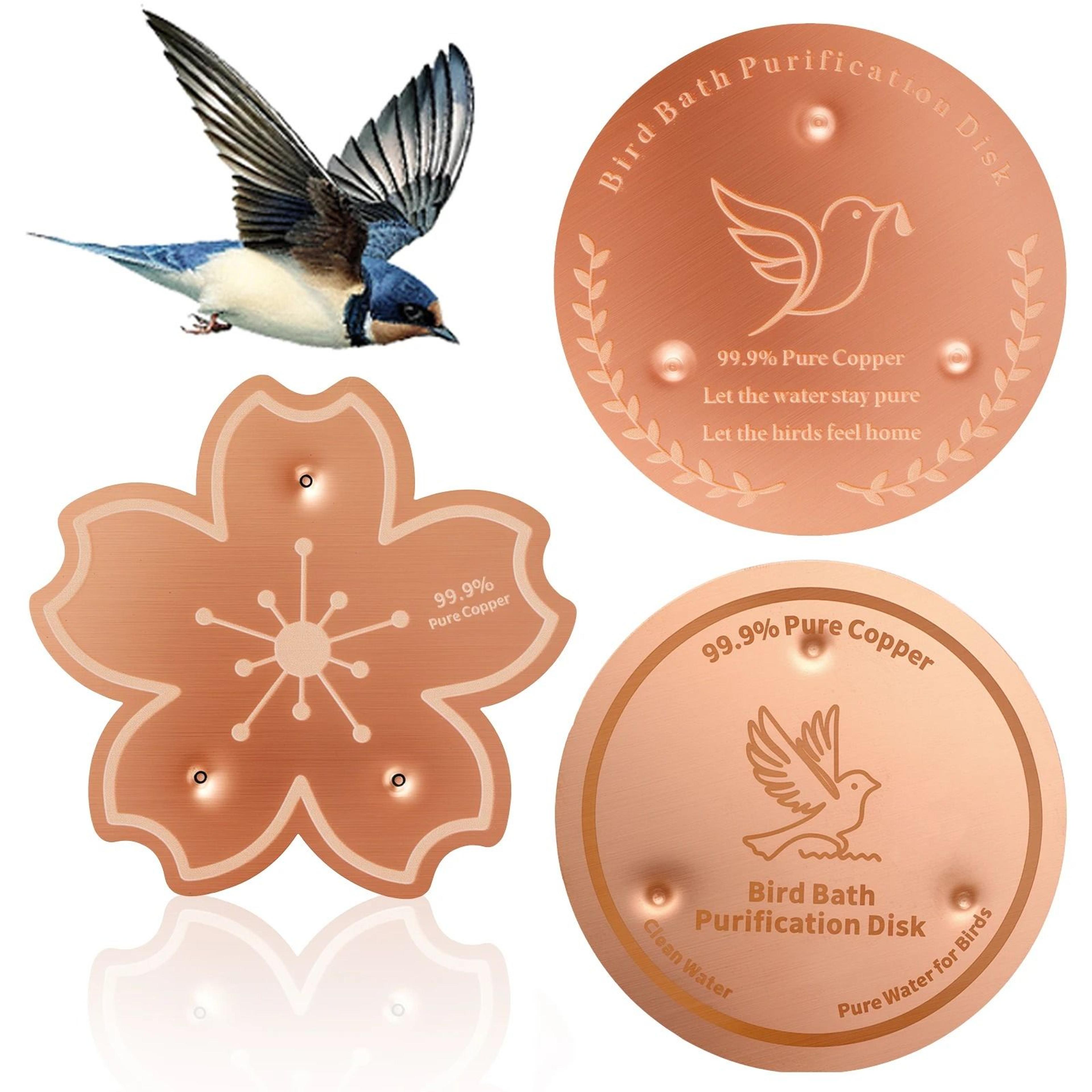 2/3-piece copper bird bath purification disks