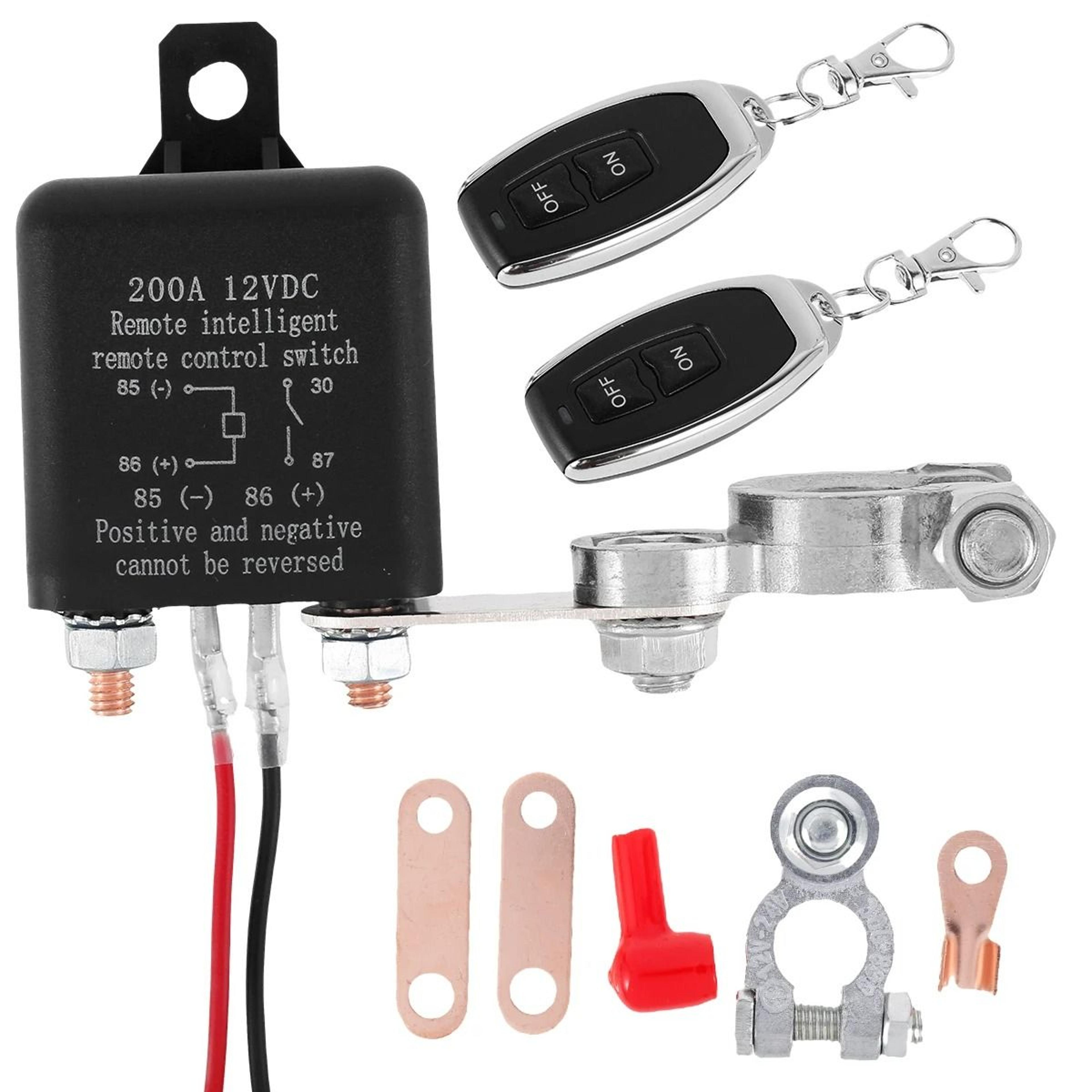 12v remote car battery disconnect switch relay with dual controls