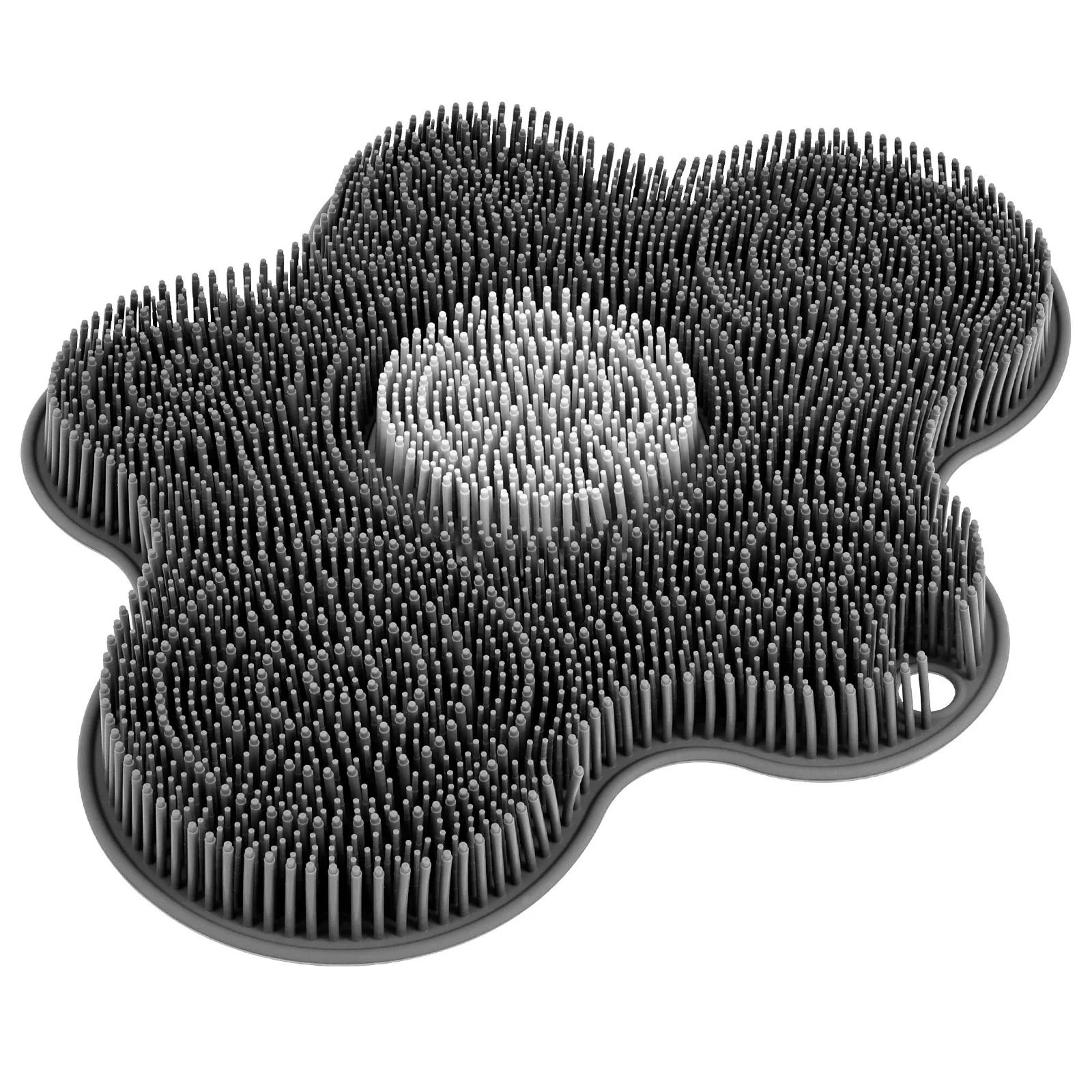 silicone wall-mounted body & foot scrubber mat with suction cups
