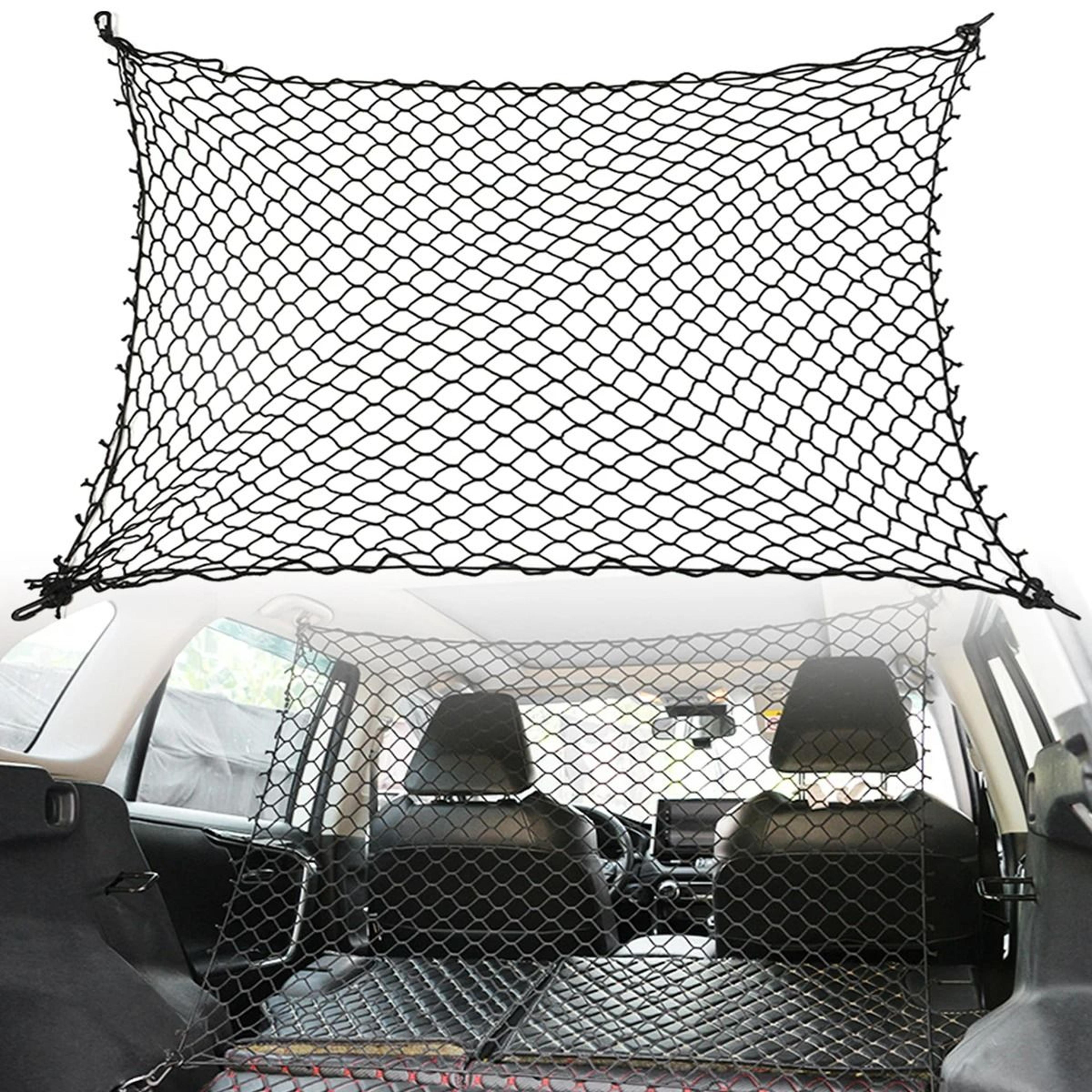 car dog safety net barrier with securing hooks