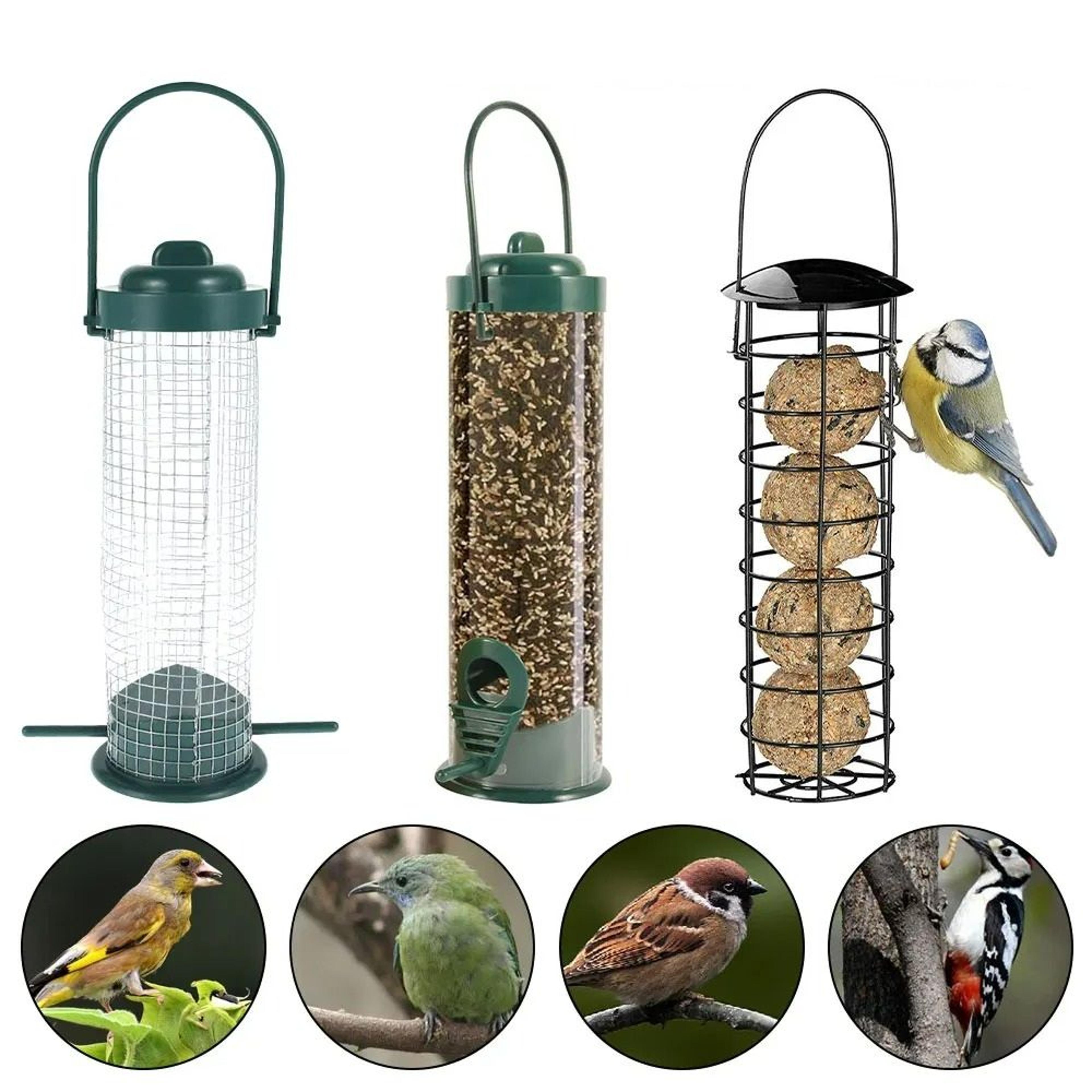hanging pvc tube wild bird seed feeder for outdoor gardens