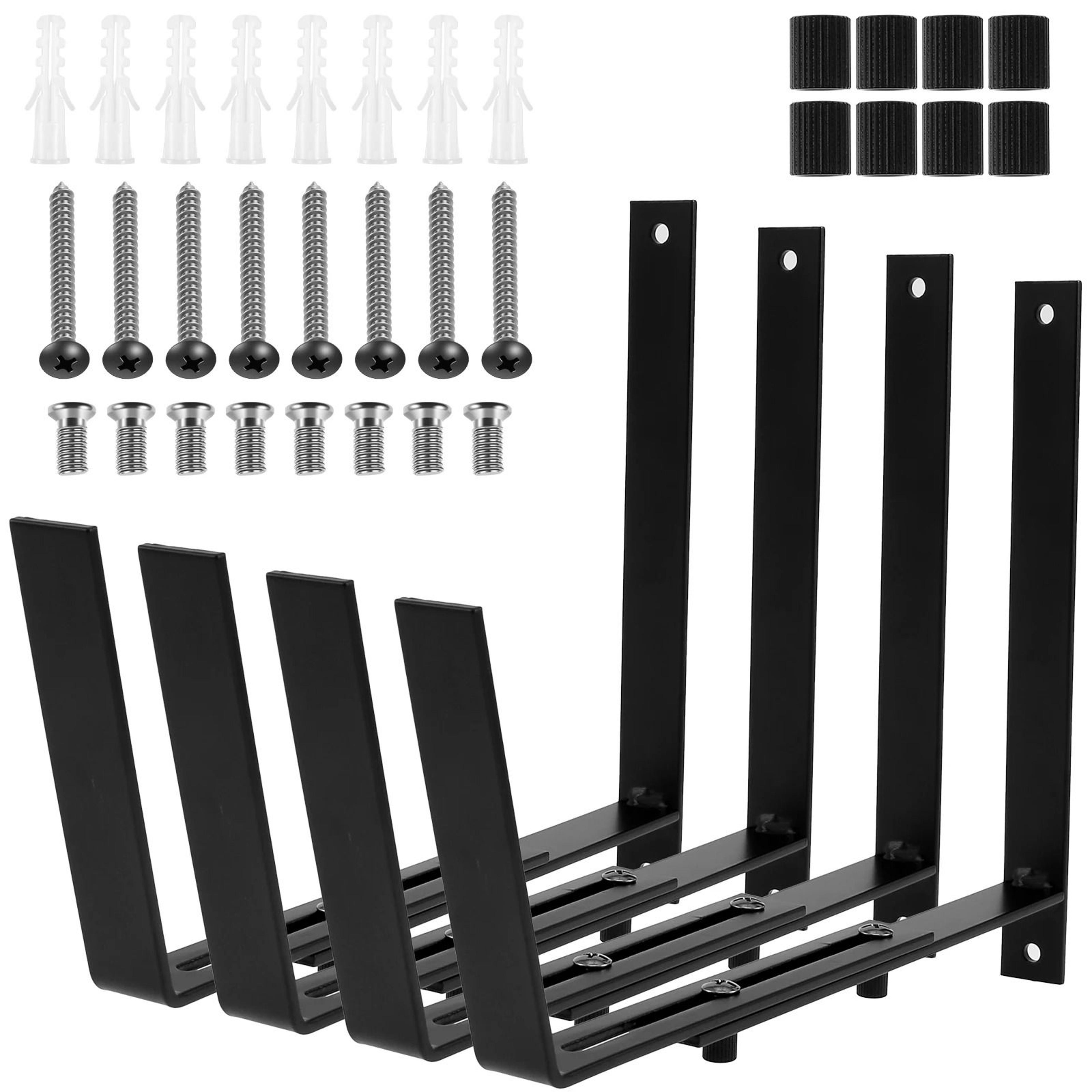 4-pack heavy-duty adjustable metal flower box bracket set