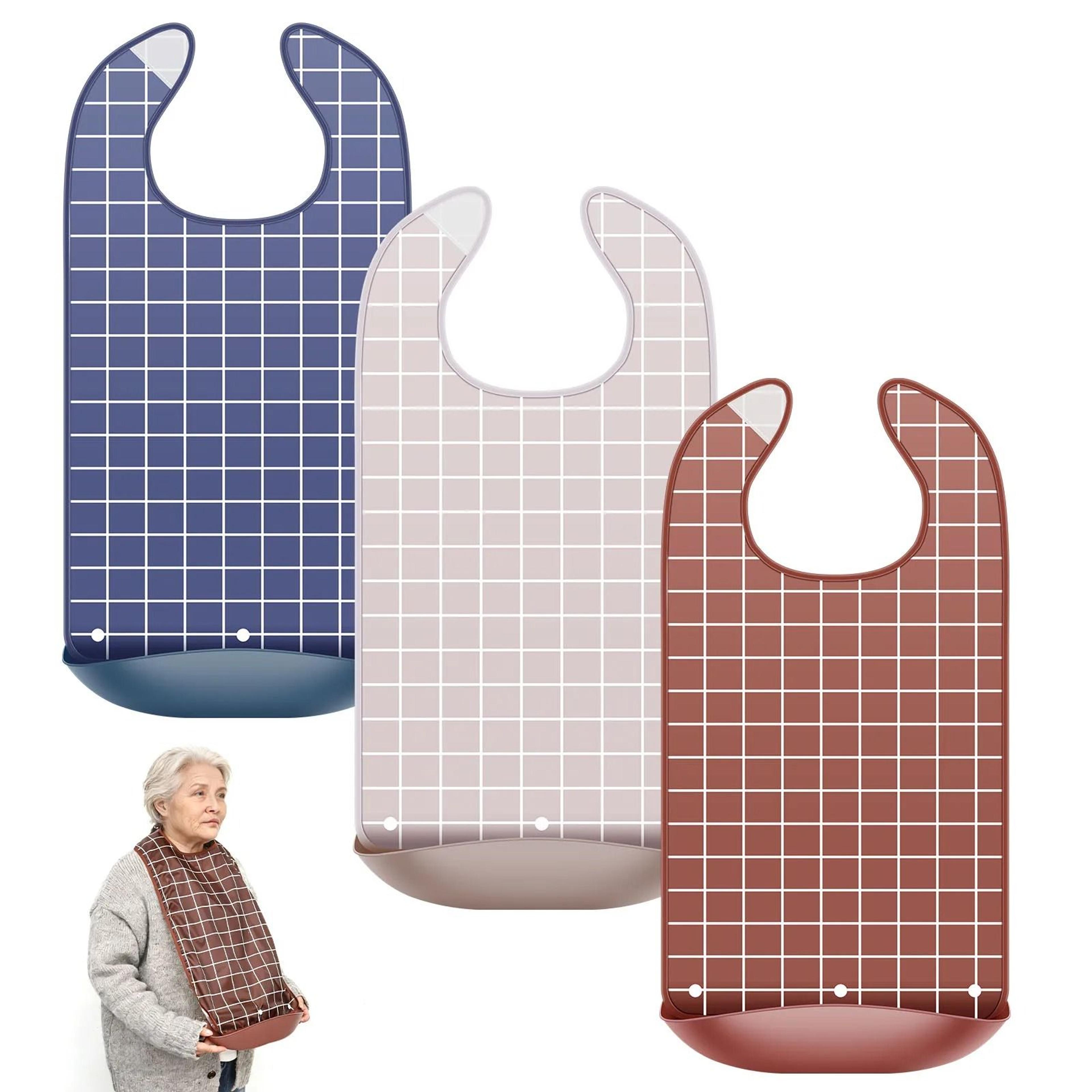 3-pack adult mealtime feeding bibs & clothing protectors