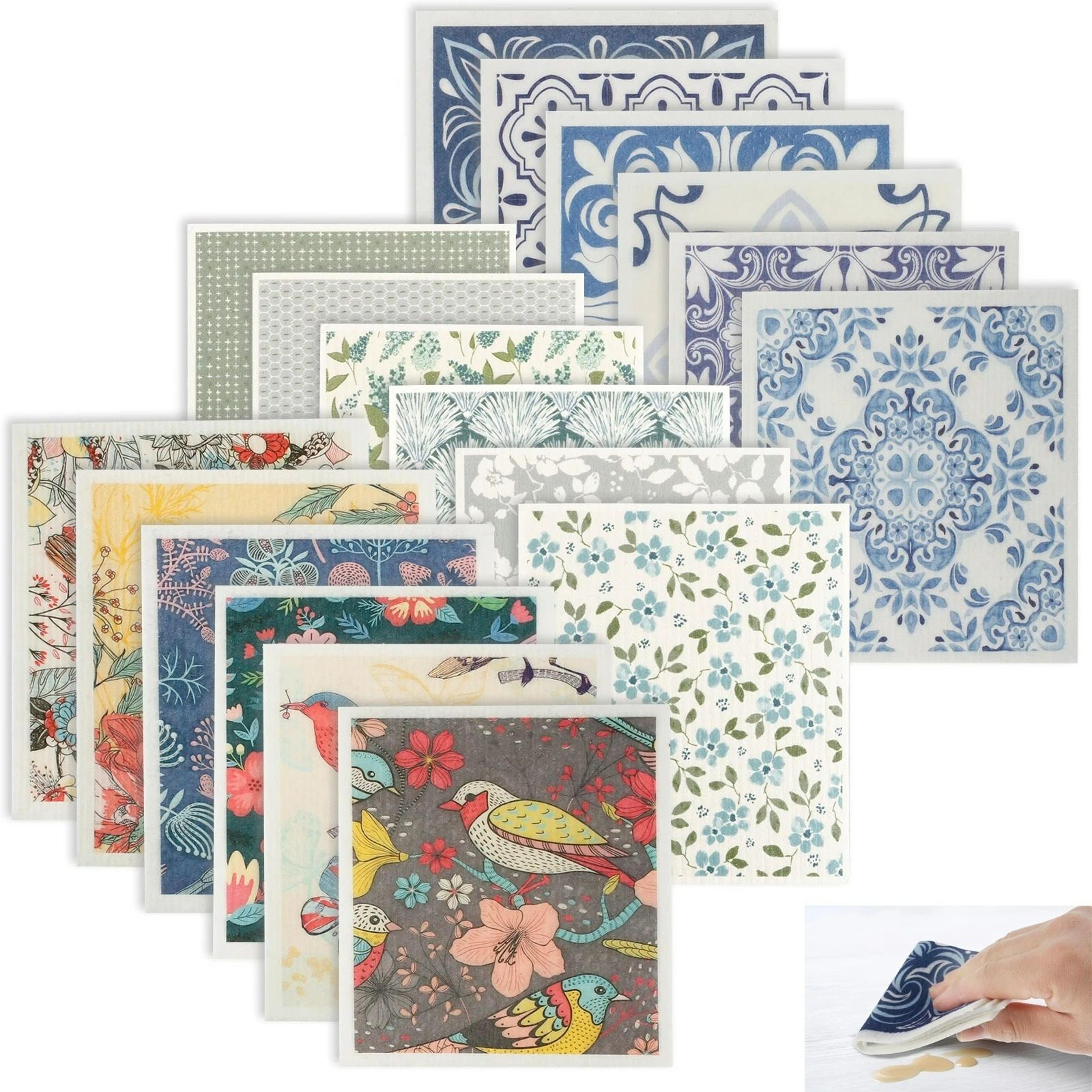 6-pack reusable eco-friendly swedish cellulose dishcloths