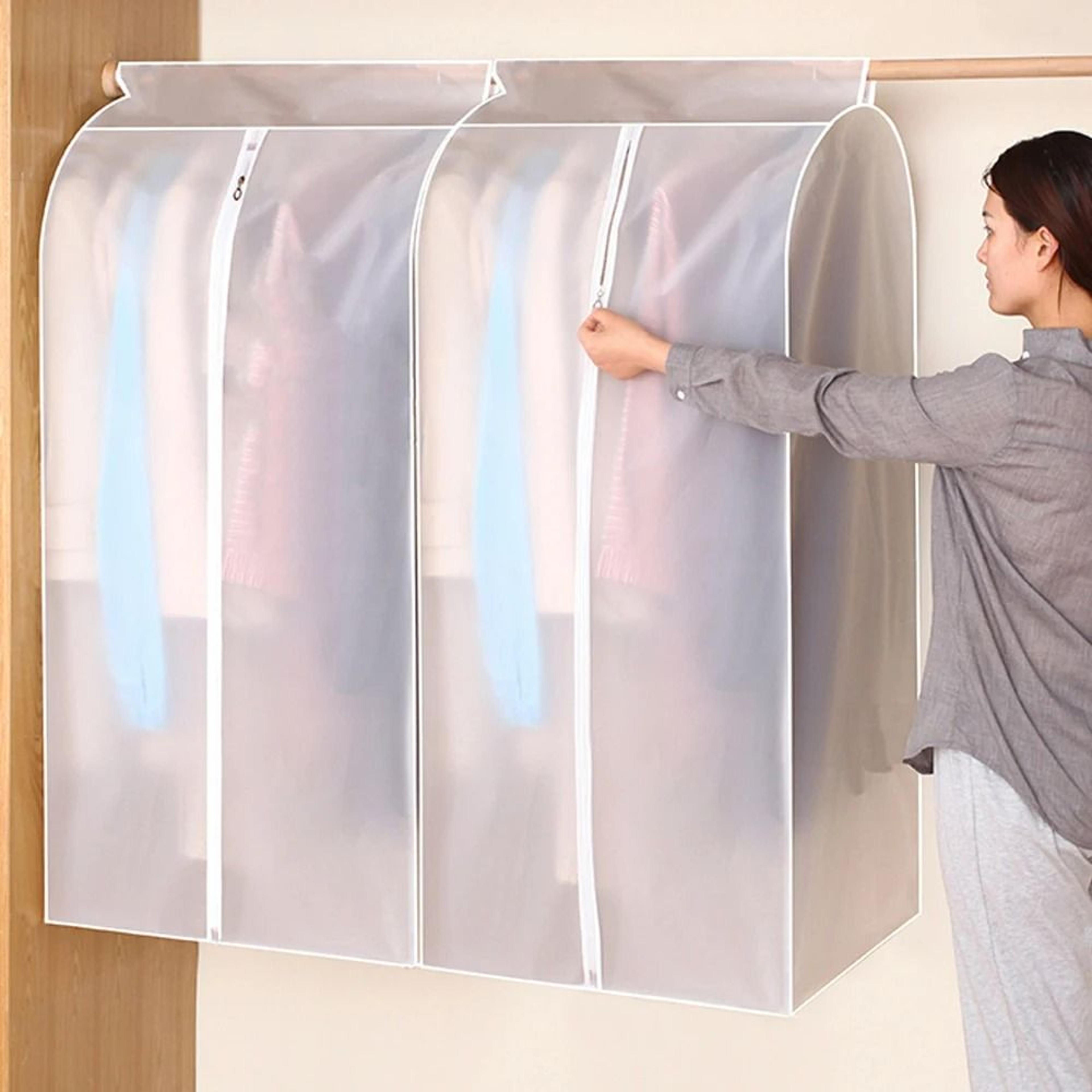 large capacity hanging garment dust cover & wardrobe organizer