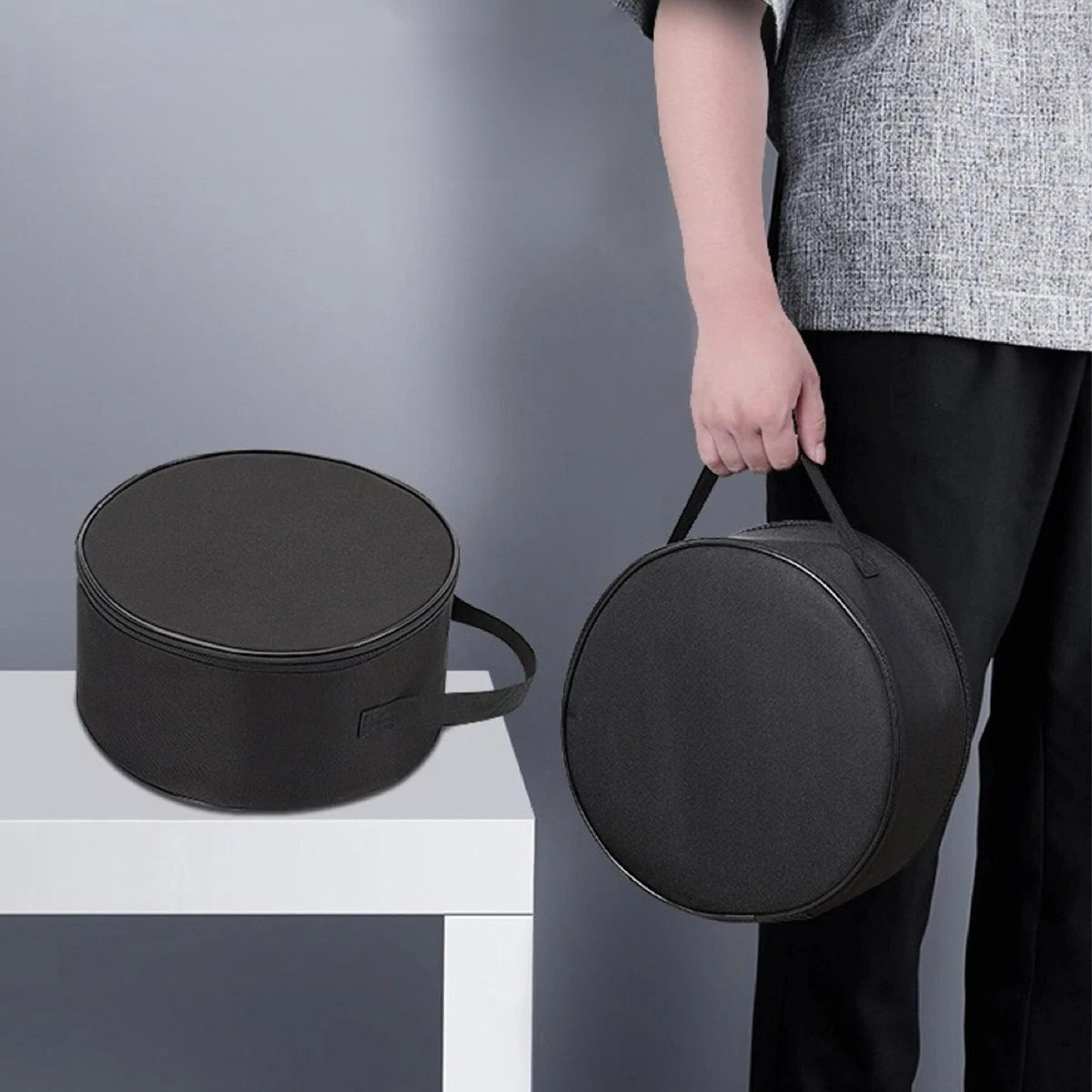 telescopic folding fan travel storage bag with double zipper