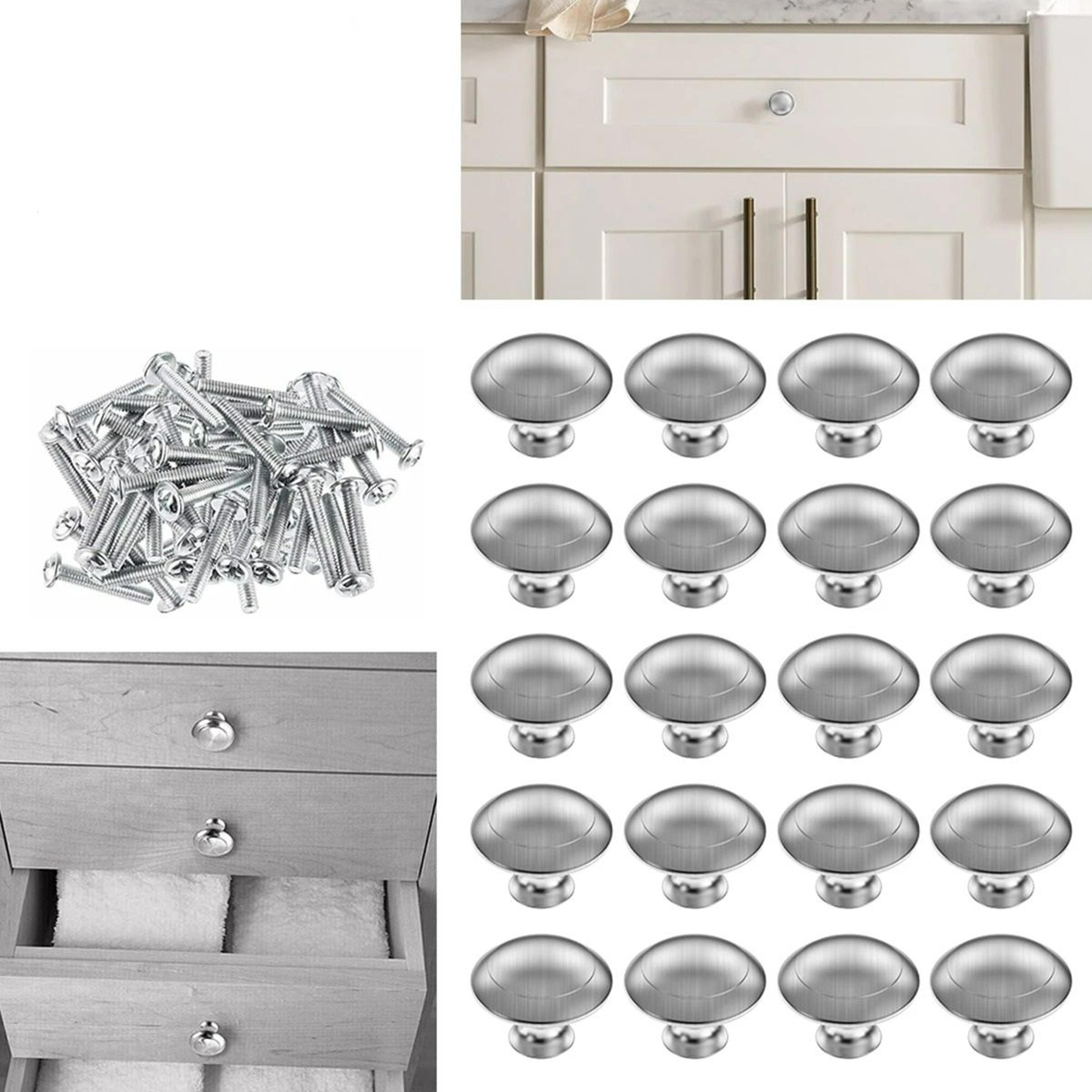 25-pack stainless steel round cabinet knobs & drawer pulls