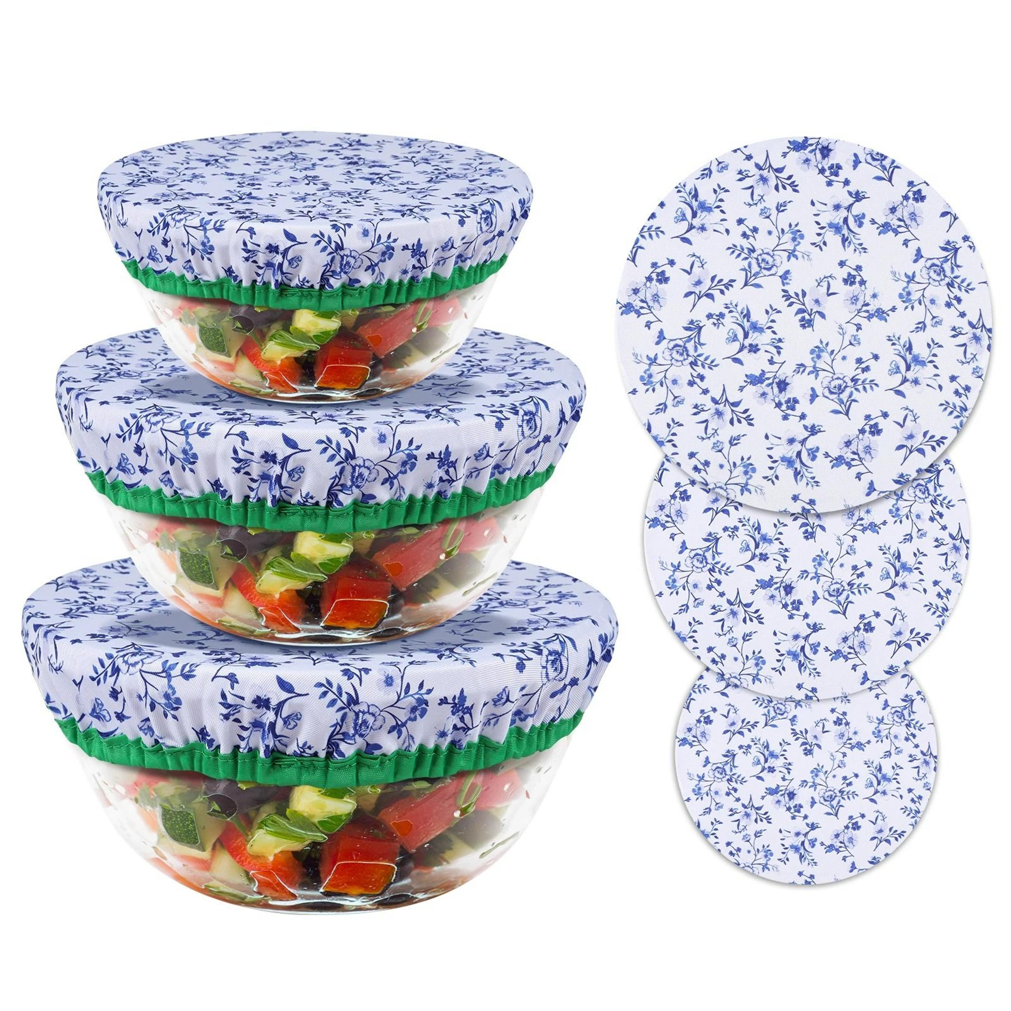 3-pack reusable elastic cotton fabric bowl covers