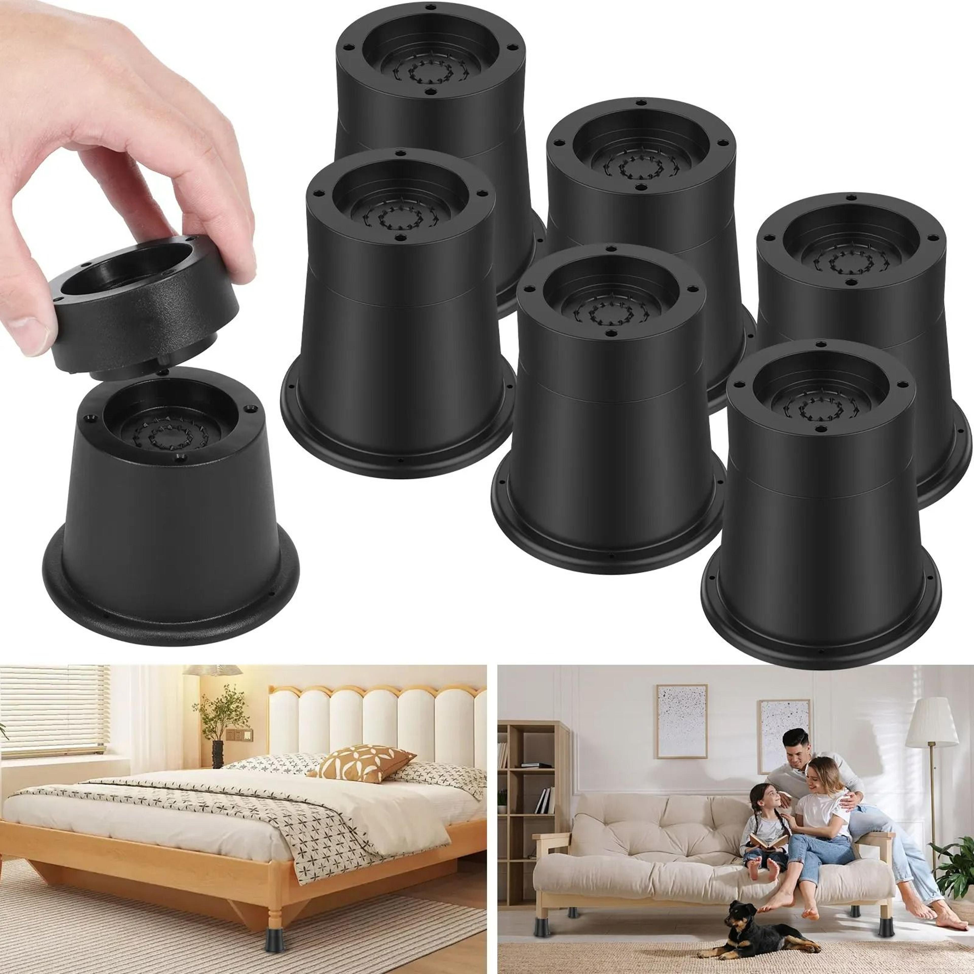 heavy-duty adjustable furniture & bed risers set