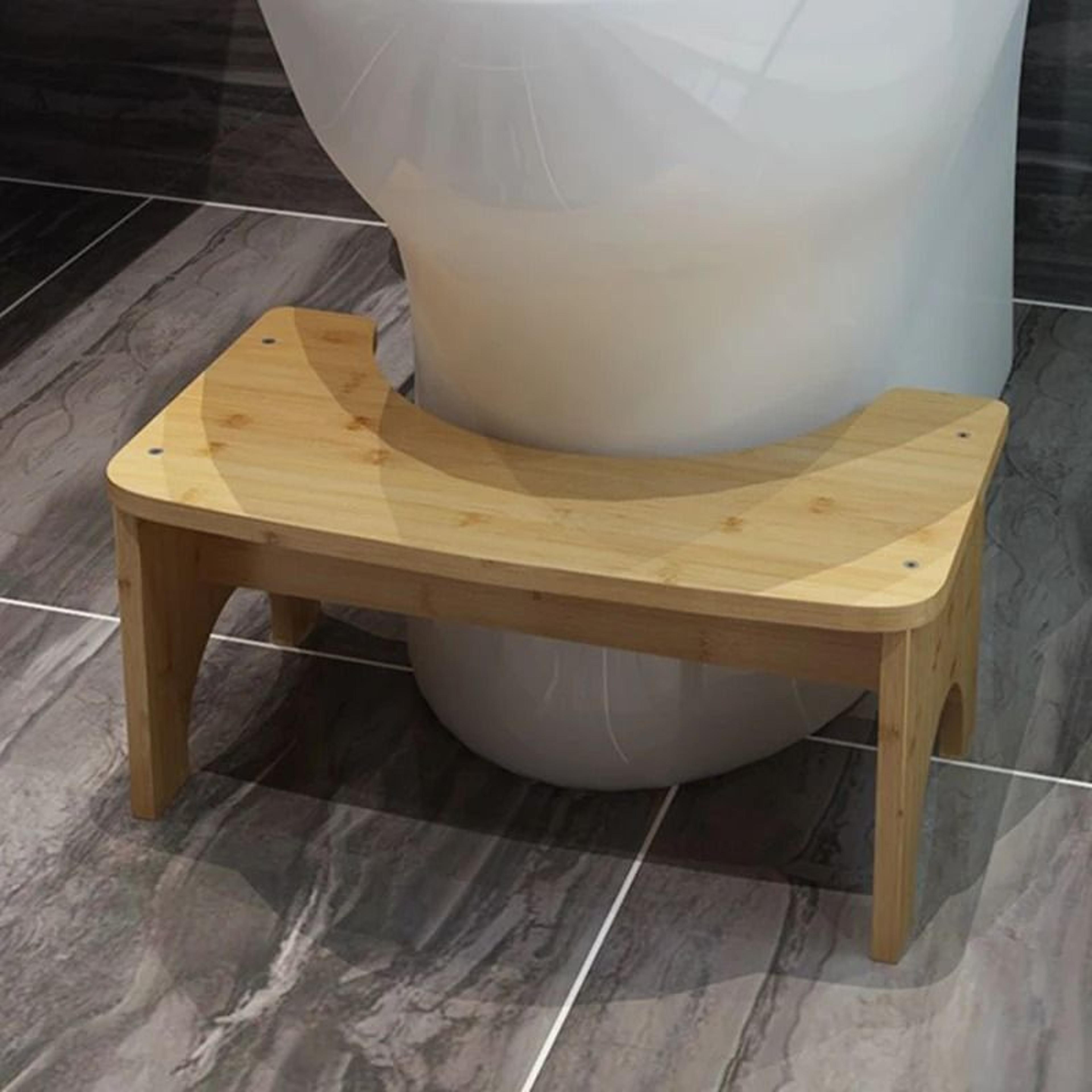 ergonomic wooden toilet squatting stool