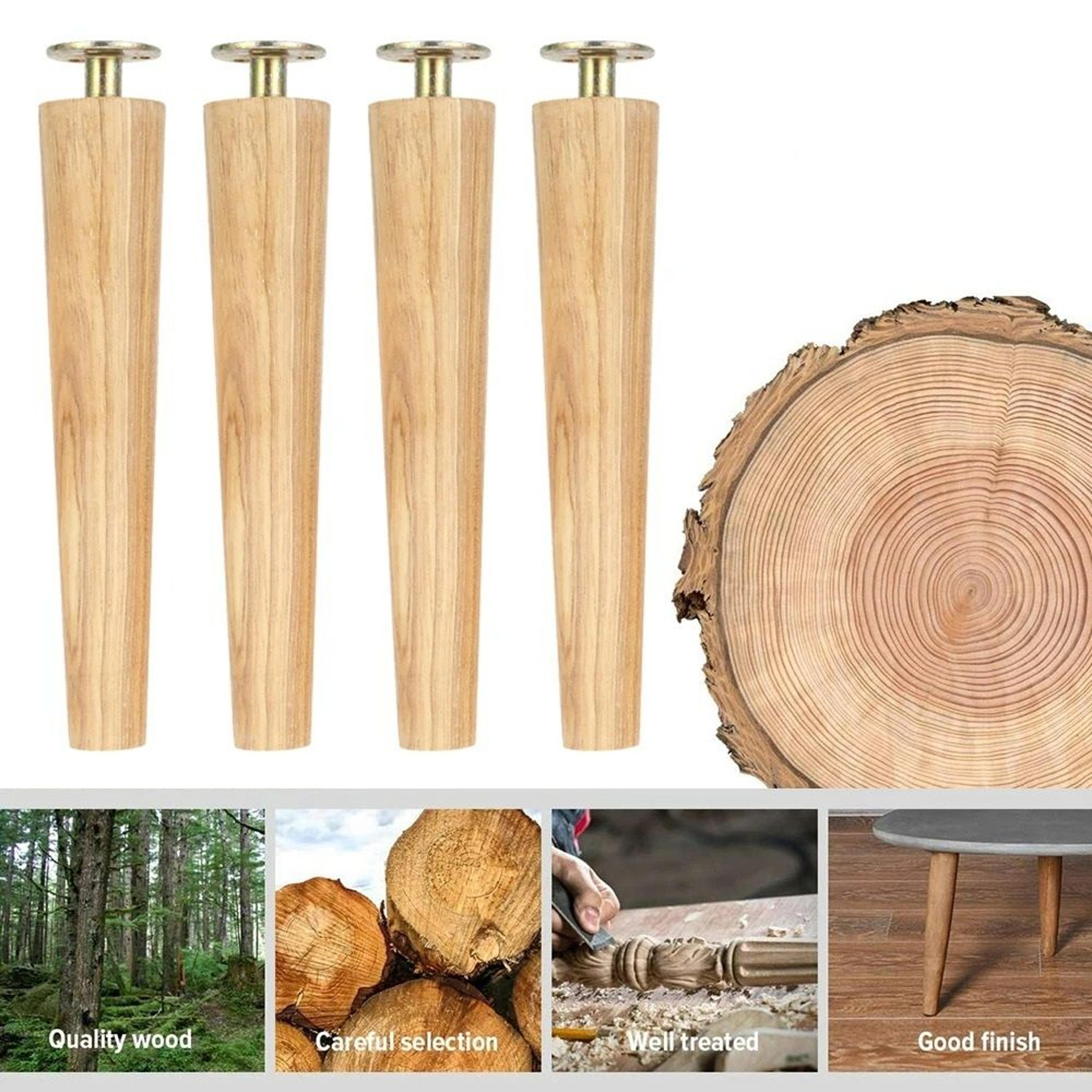 4-piece solid wood furniture legs set
