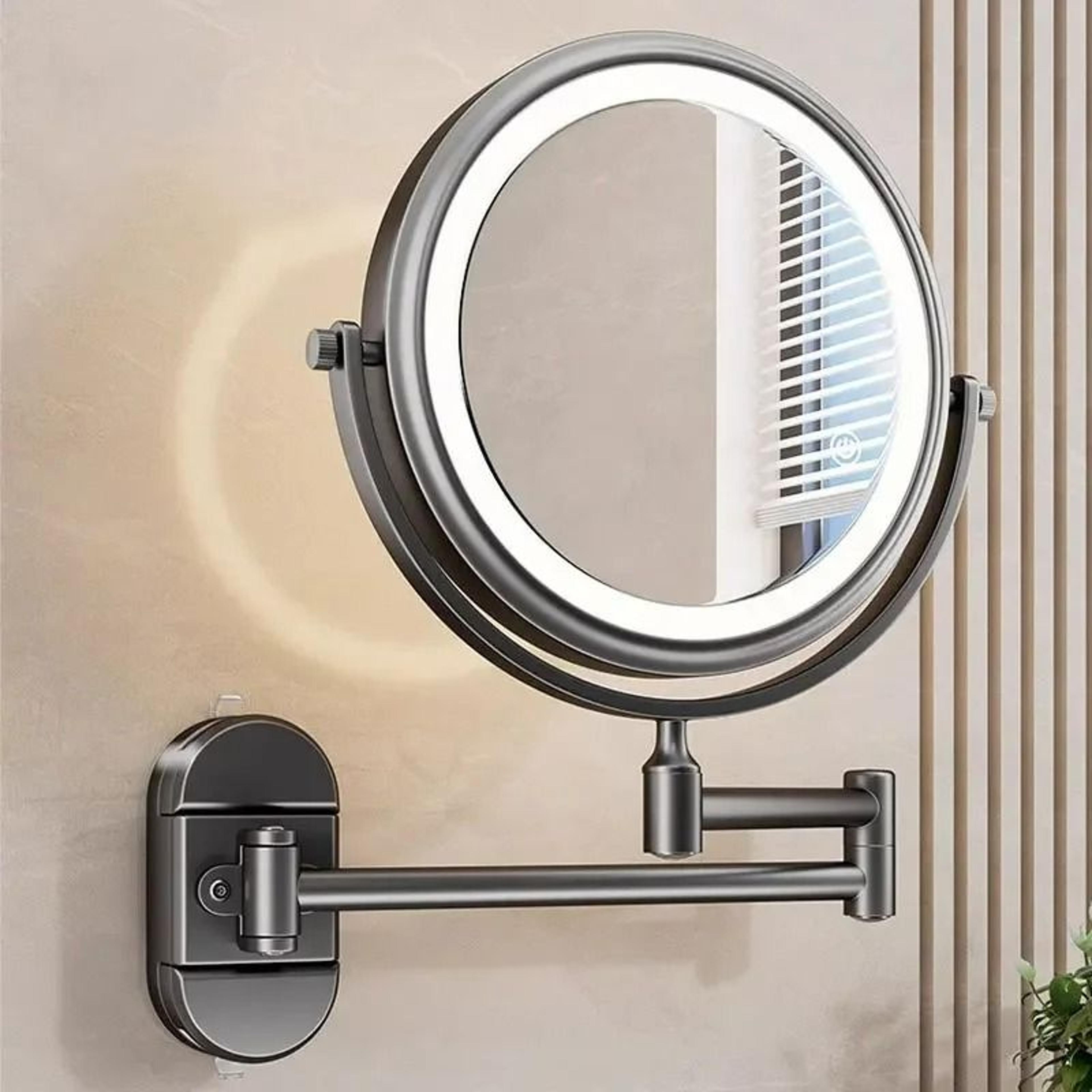 telescopic folding wall-mounted suction cup makeup mirror