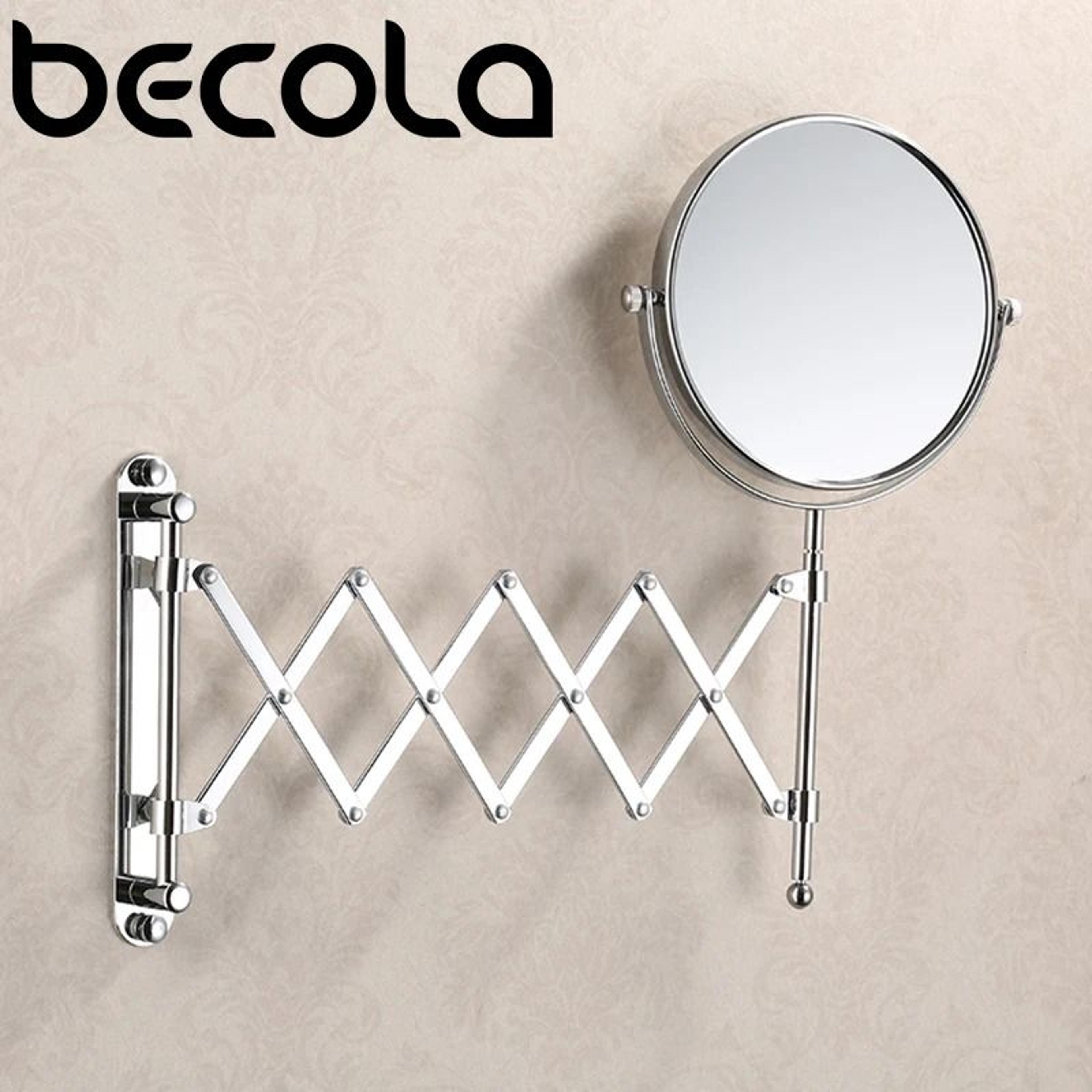 8-inch dual-sided wall-mounted extendable vanity mirror with 3x magnification