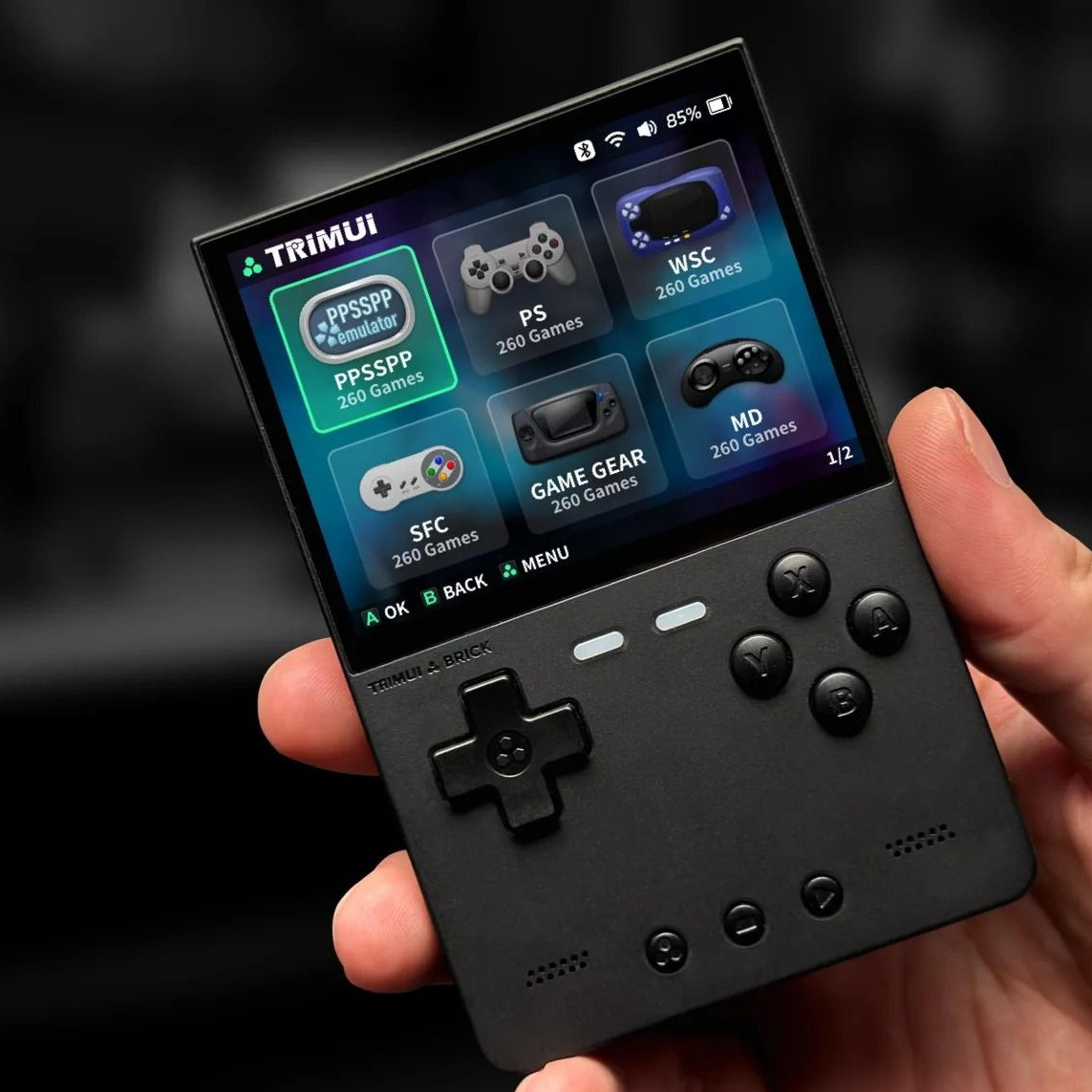 trimui brick handheld gaming console with hd ips display portable retro game console