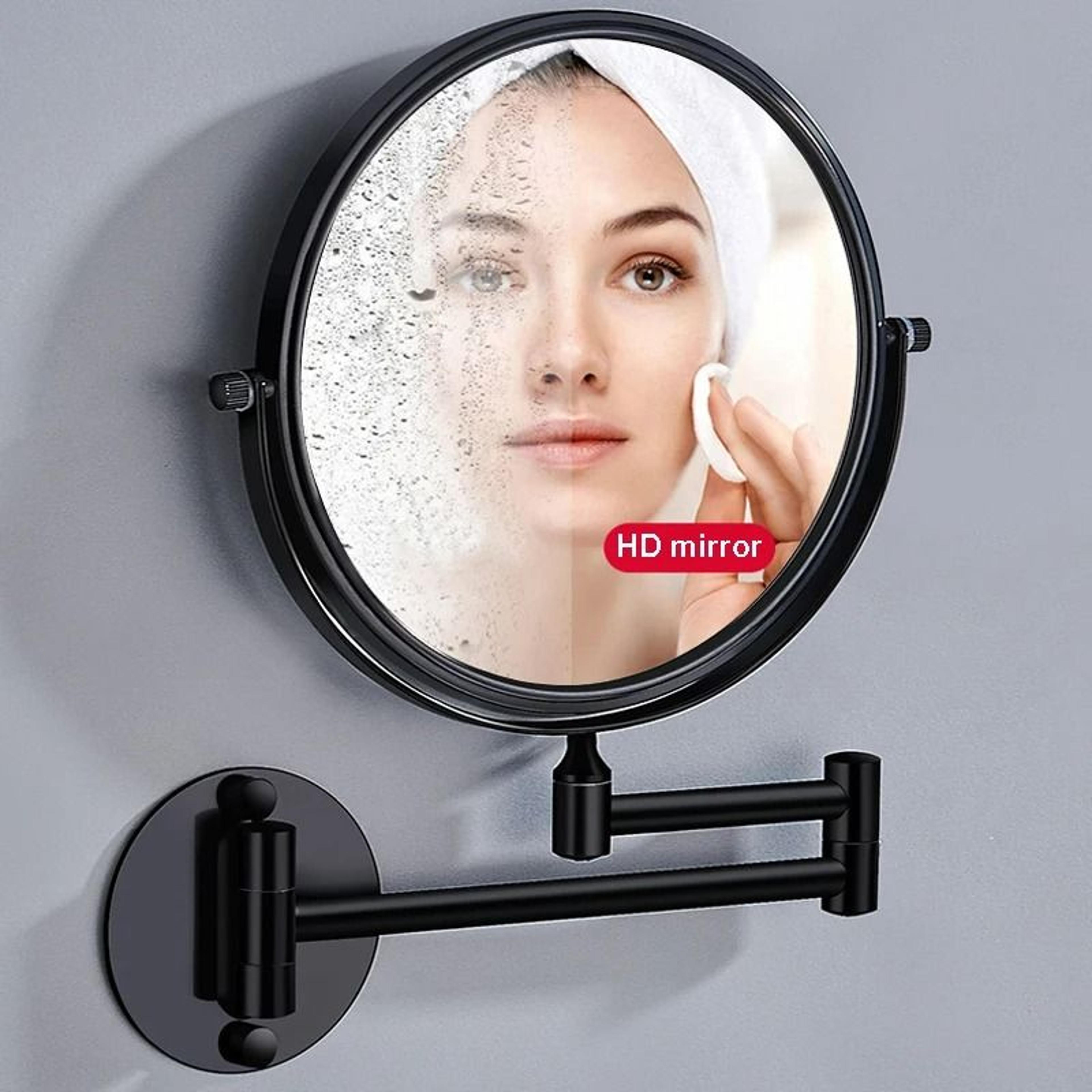 dual-sided rotating wall-mounted vanity mirror with extendable arm