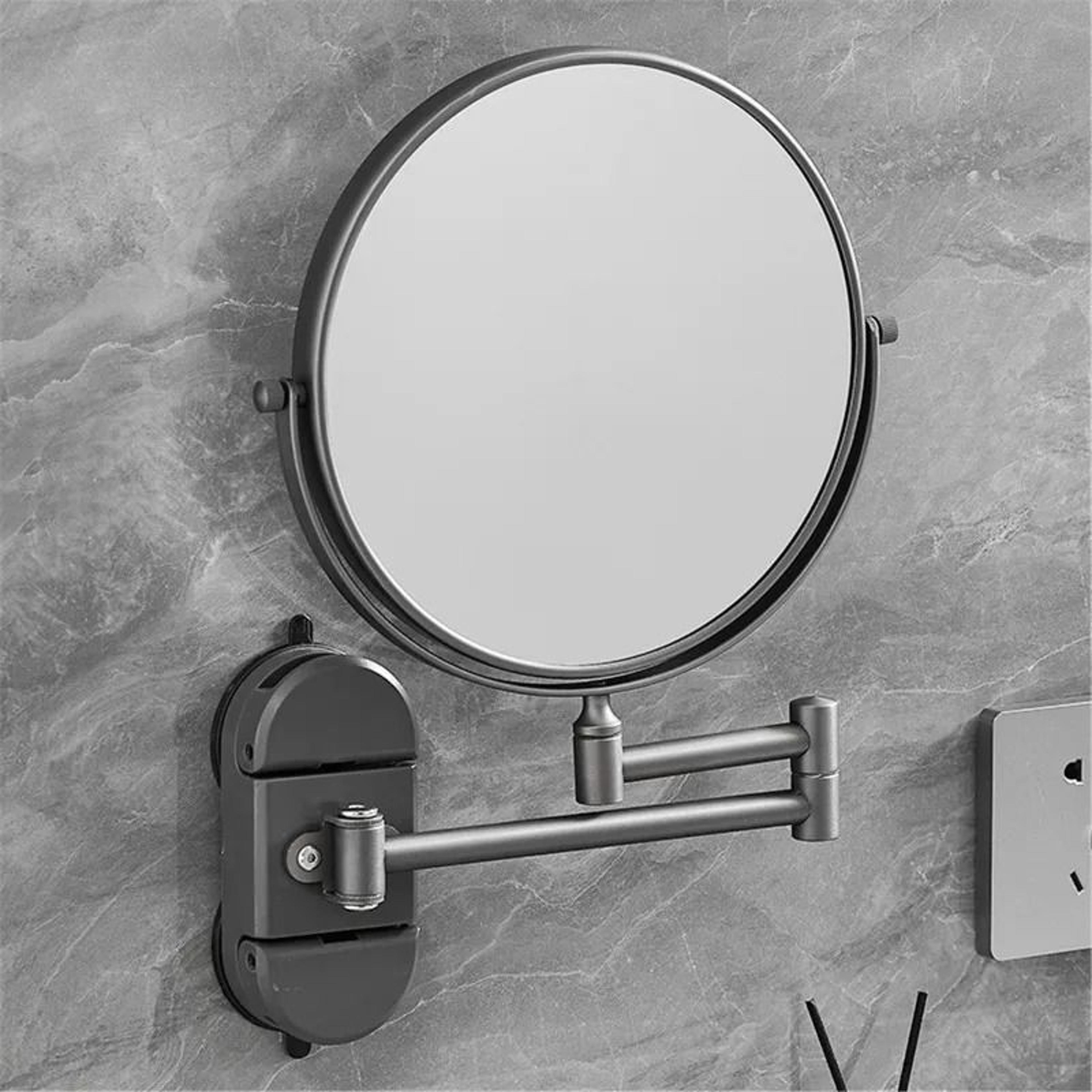 suction-cup retractable folding wall-mounted vanity mirror