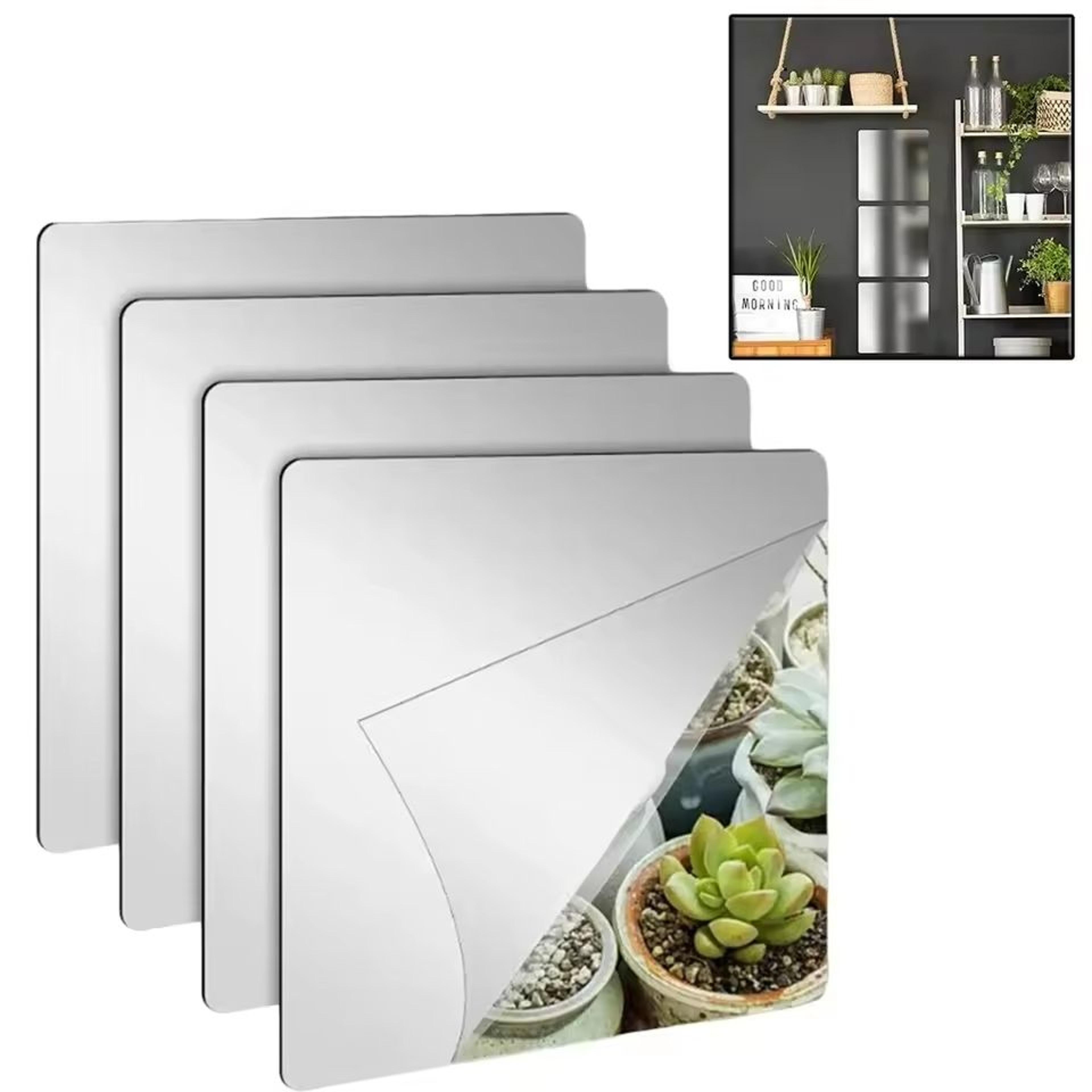 4-piece unbreakable self-adhesive acrylic mirror tiles set