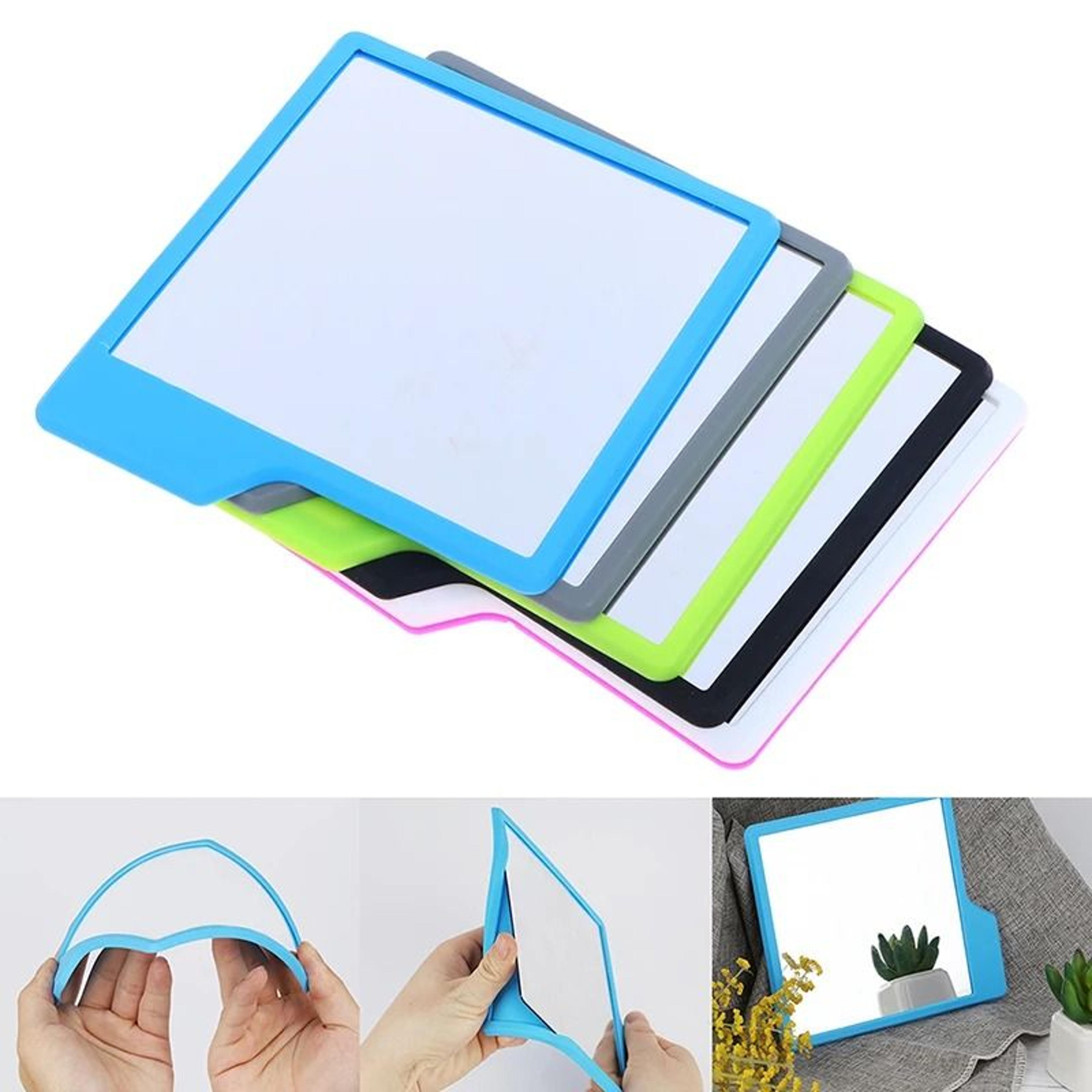 self-grip silicone shatterproof shower vanity mirror