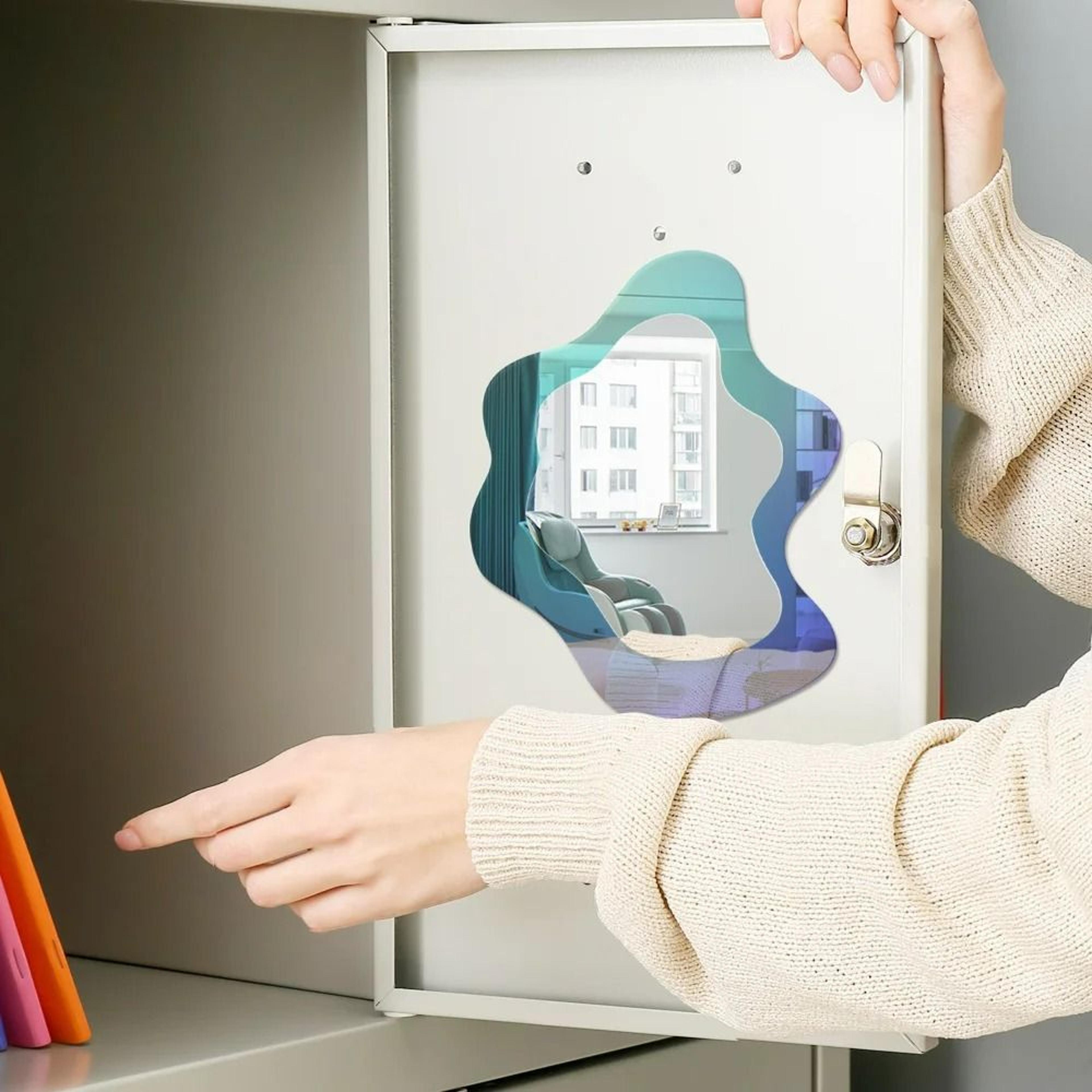 magnetic geometric pattern locker & fridge vanity mirror