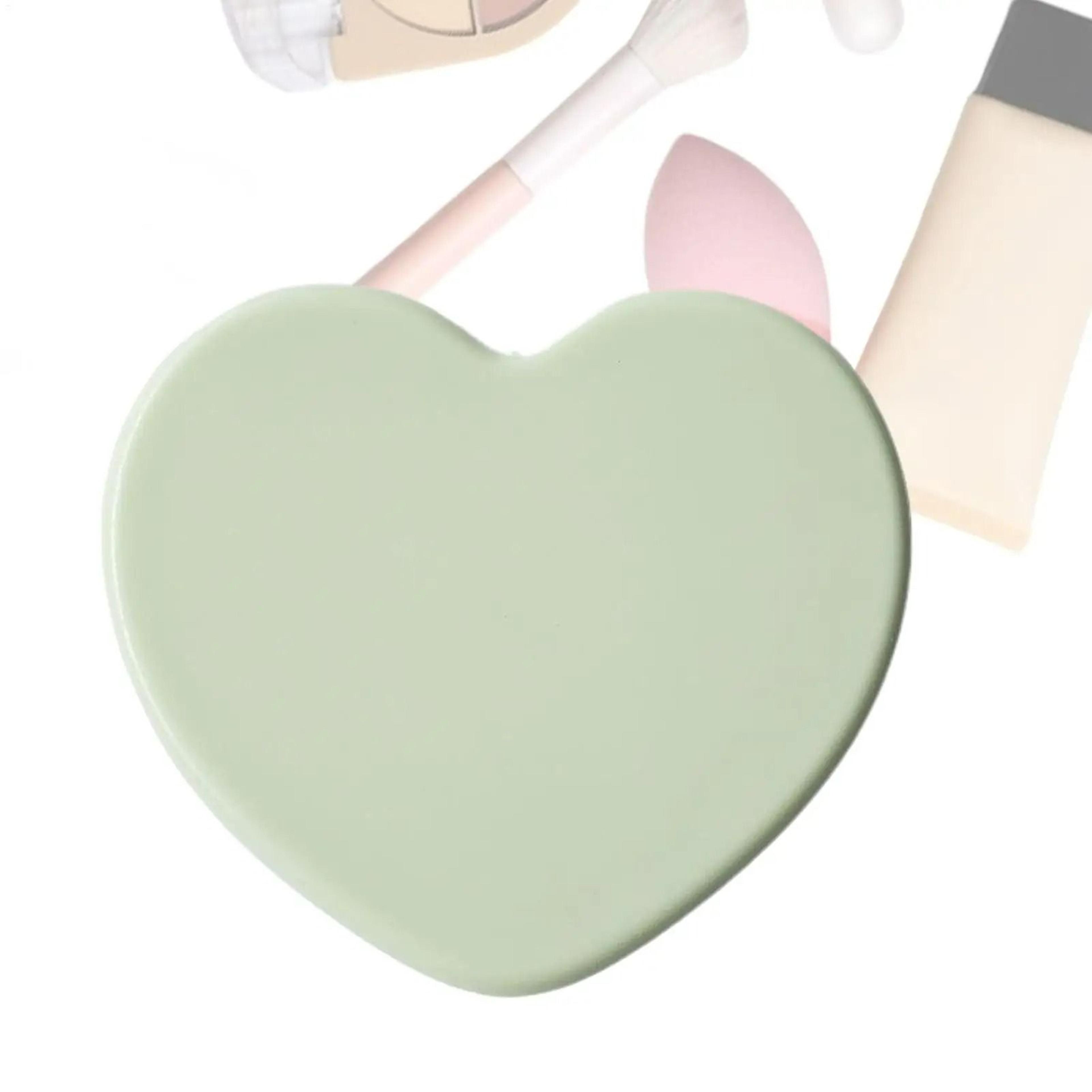 cute heart-shaped suction cup travel vanity mirror